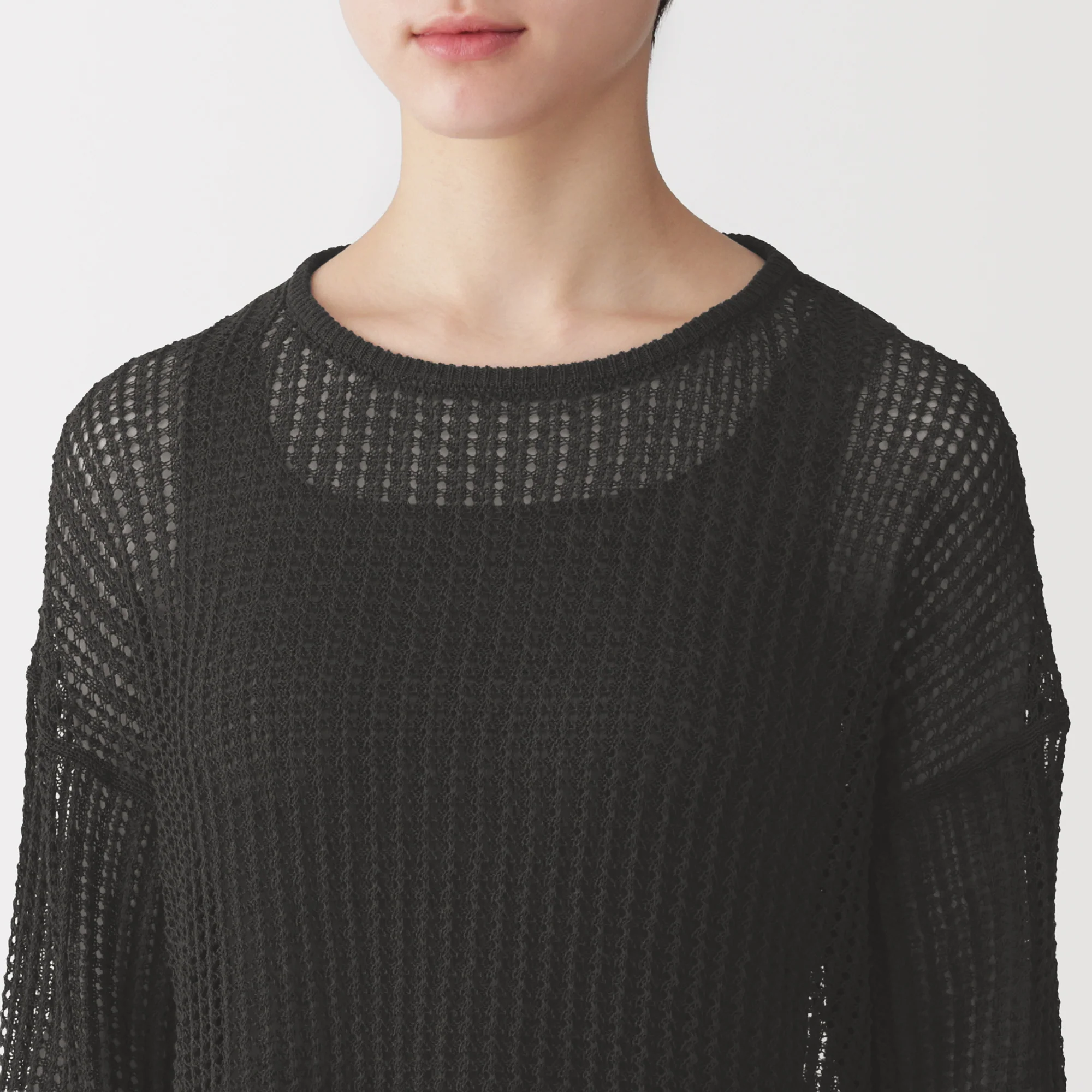 Linen Blend Mesh Wide Sweater - Image 25