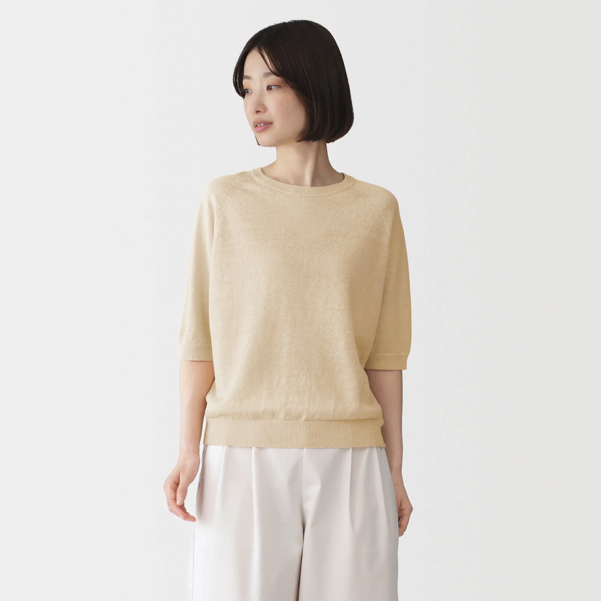 Linen Half Sleeve Sweater