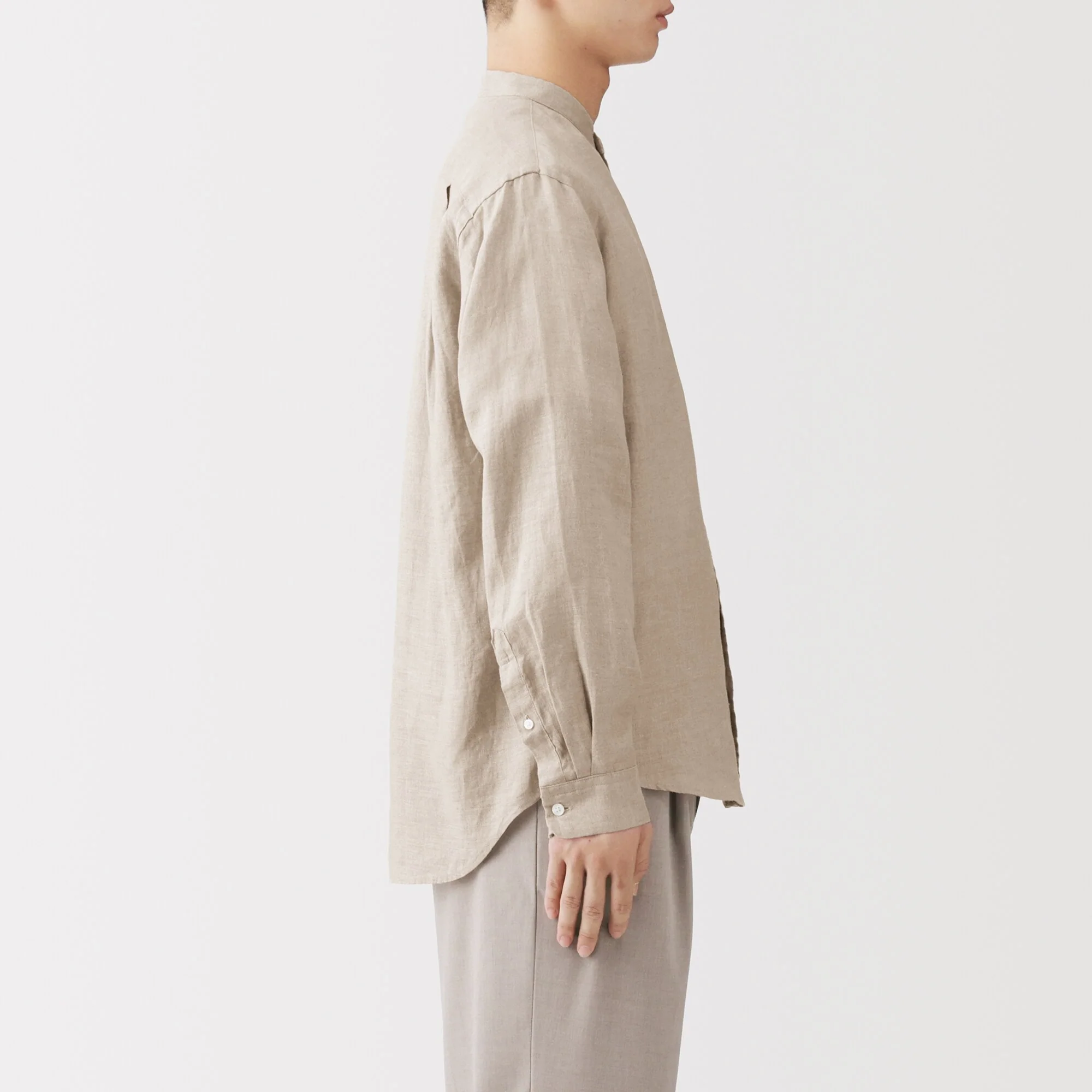 Linen Stand Collar Shirt - Image 14