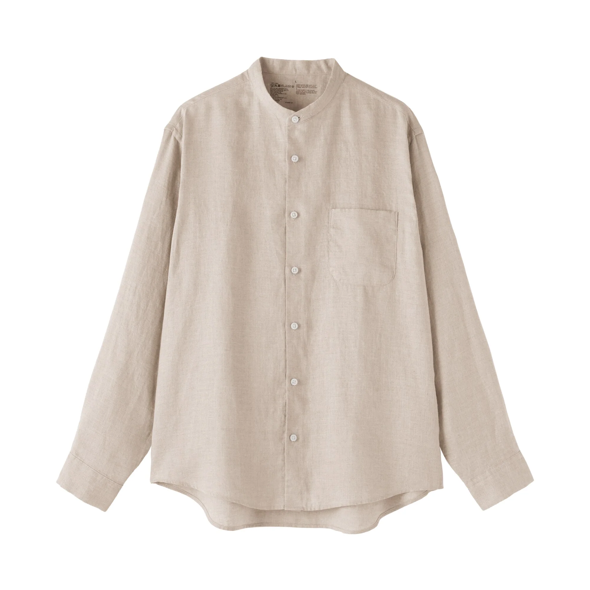 Linen Stand Collar Shirt - Image 20