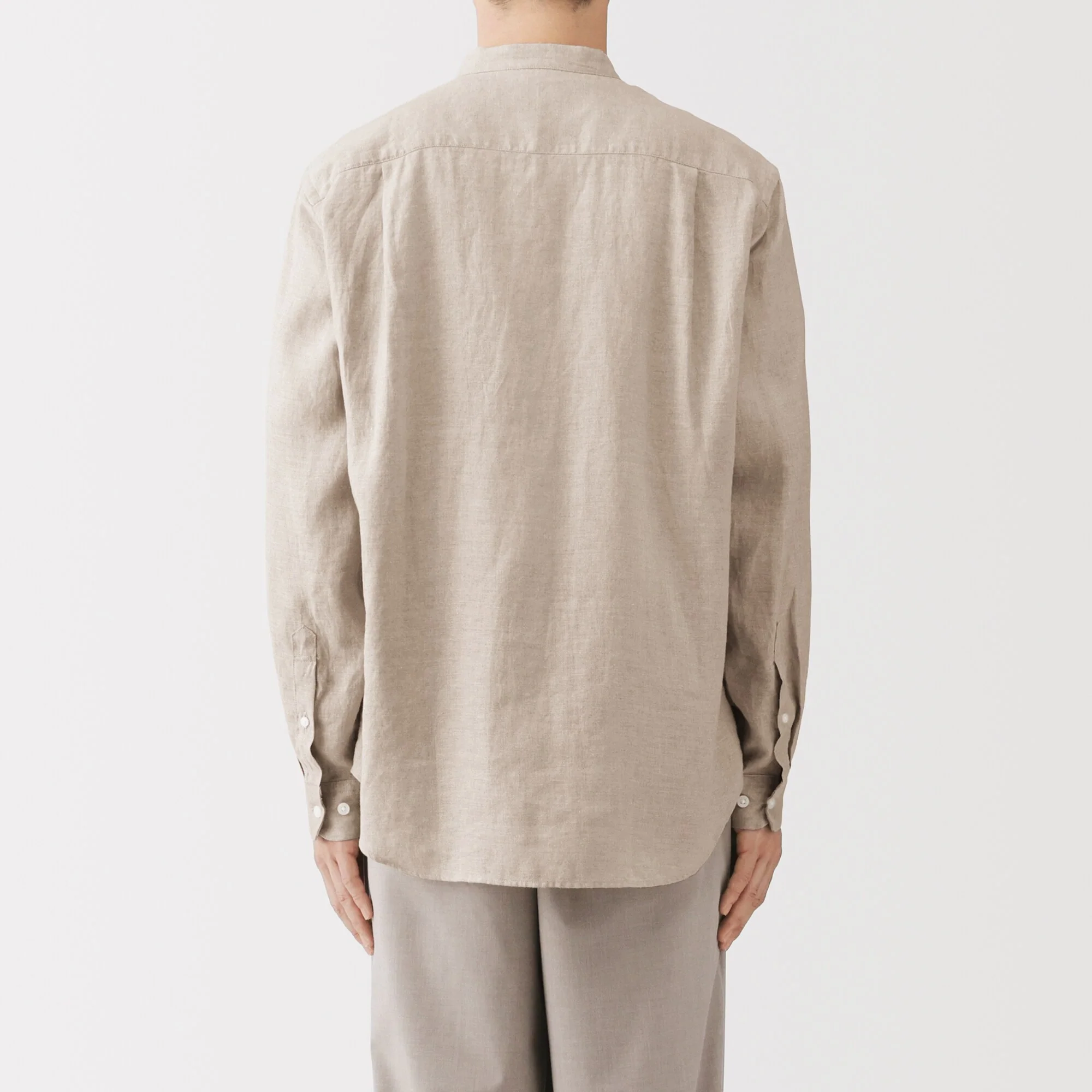 Linen Stand Collar Shirt - Image 42