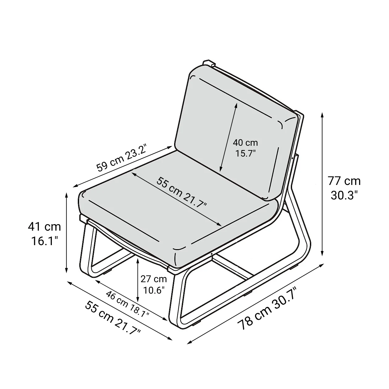 Living Dining Sofa Chair - Walnut (Cover Sold Separately) - Image 6