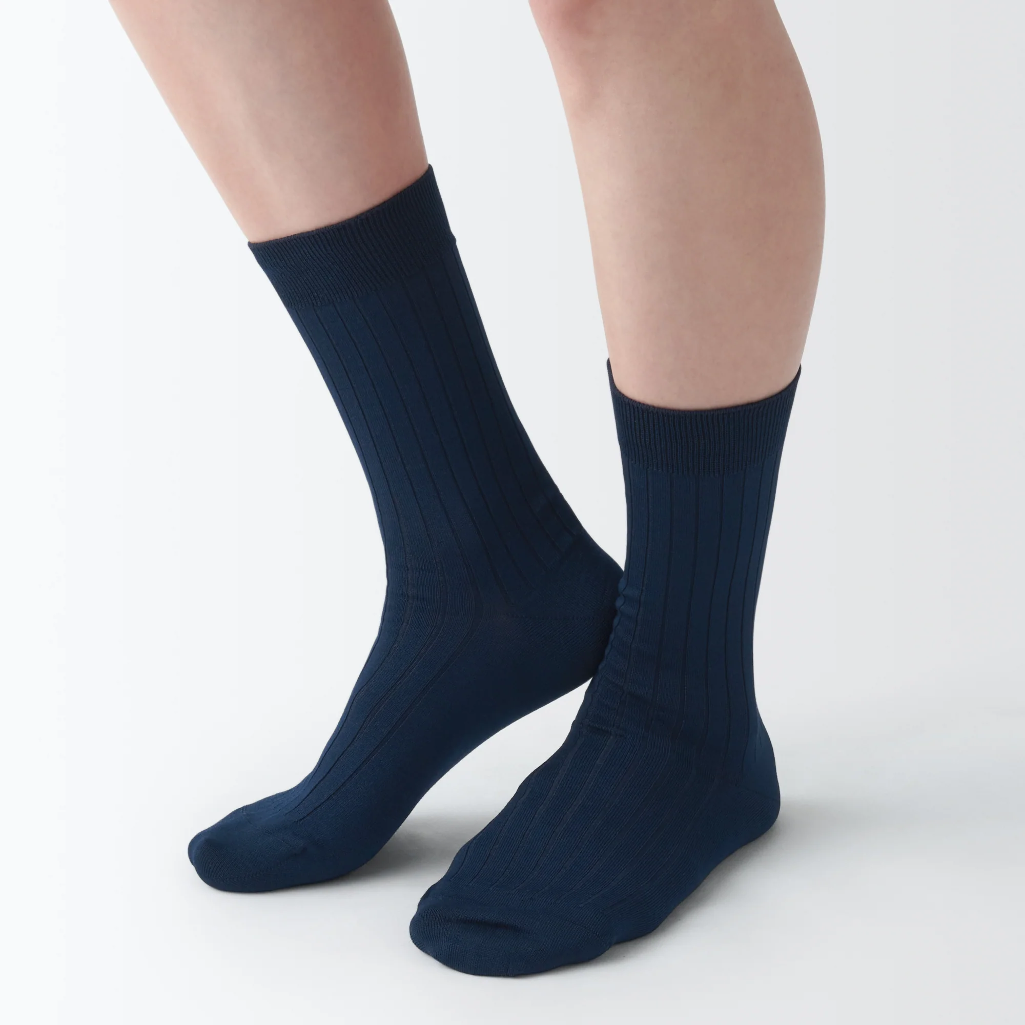 Lustrous Cotton Yarn Ribbed Socks - Image 17