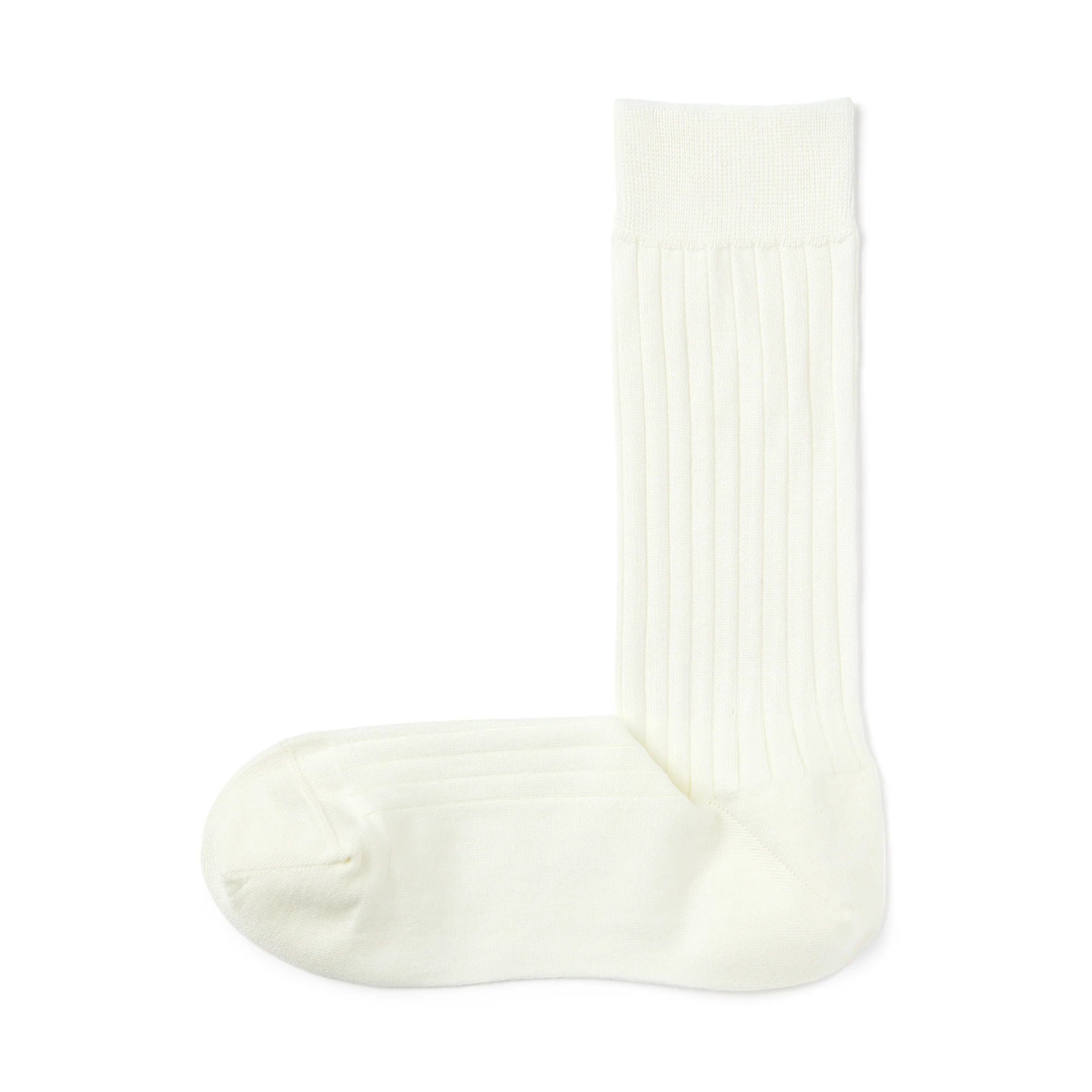 Lustrous Cotton Yarn Ribbed Socks - Image 4