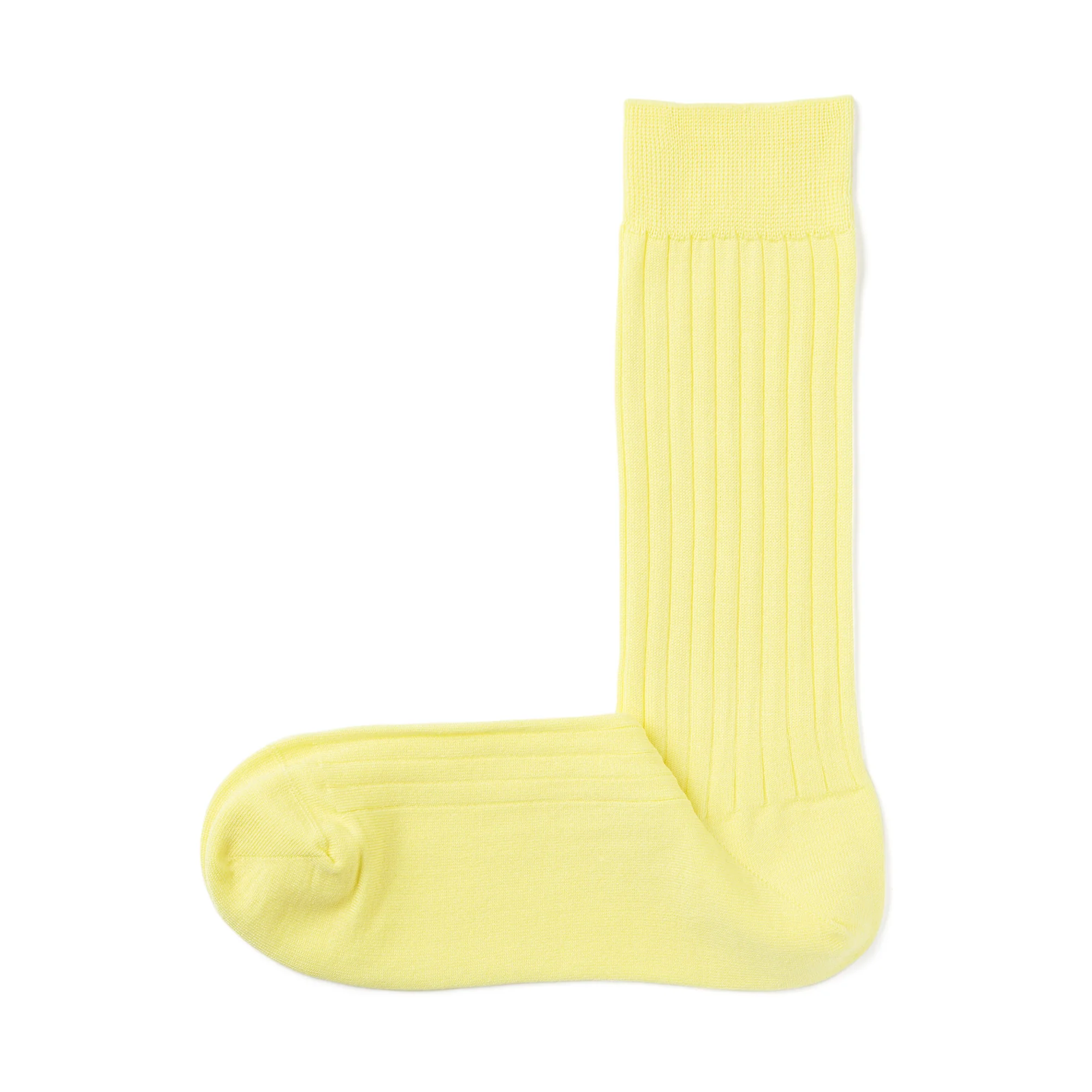 Lustrous Cotton Yarn Ribbed Socks - Image 6