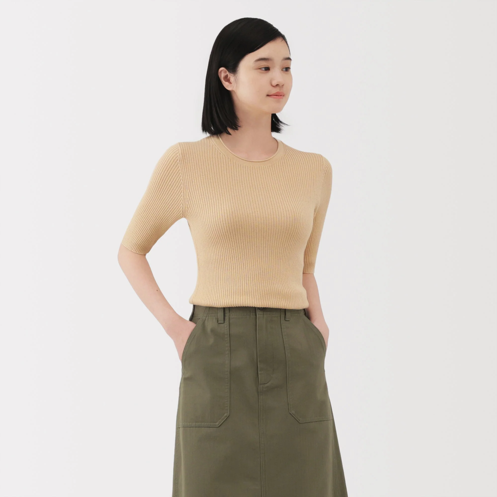 Lyocell Blend Half Sleeve Sweater - Image 17