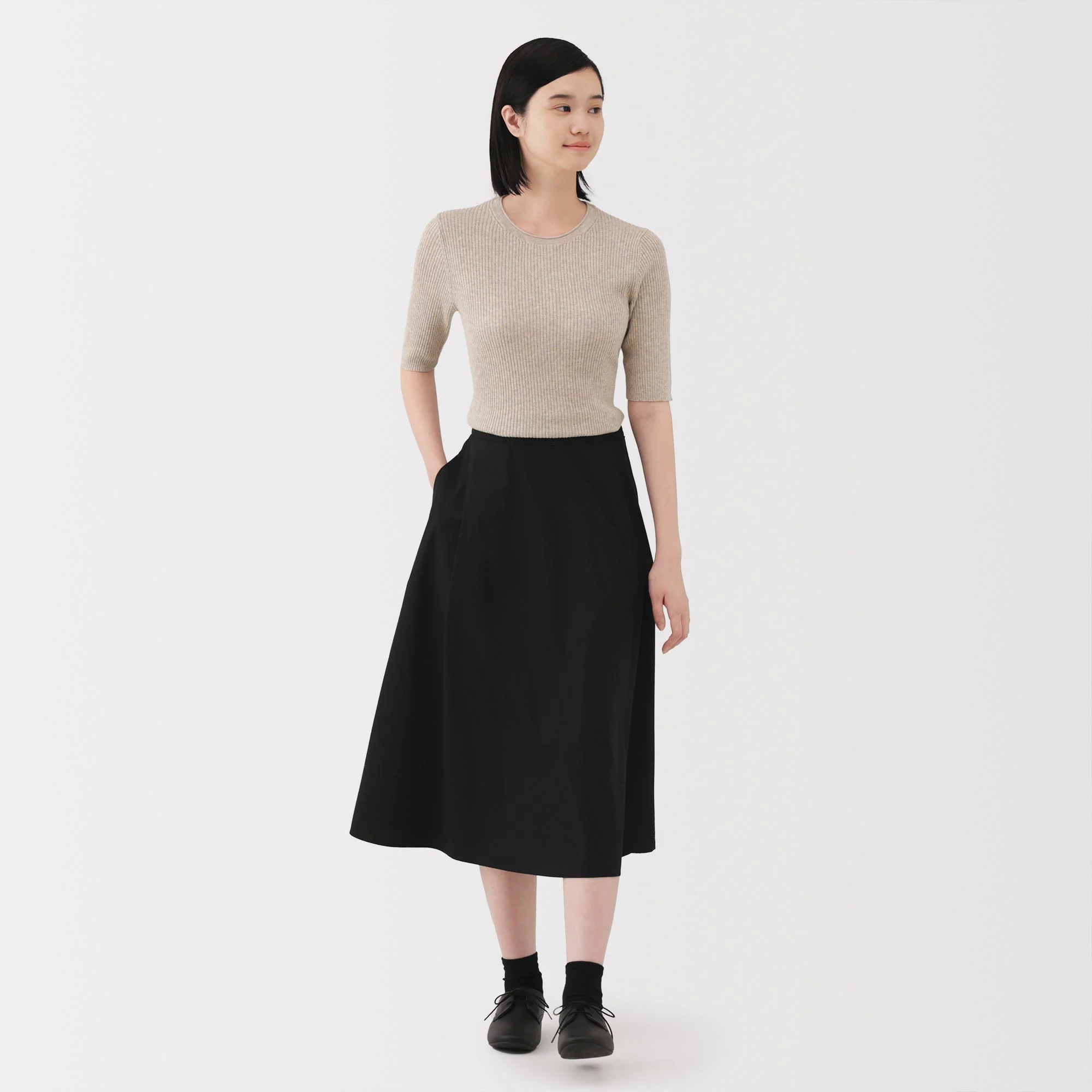Lyocell Blend Half Sleeve Sweater - Image 4
