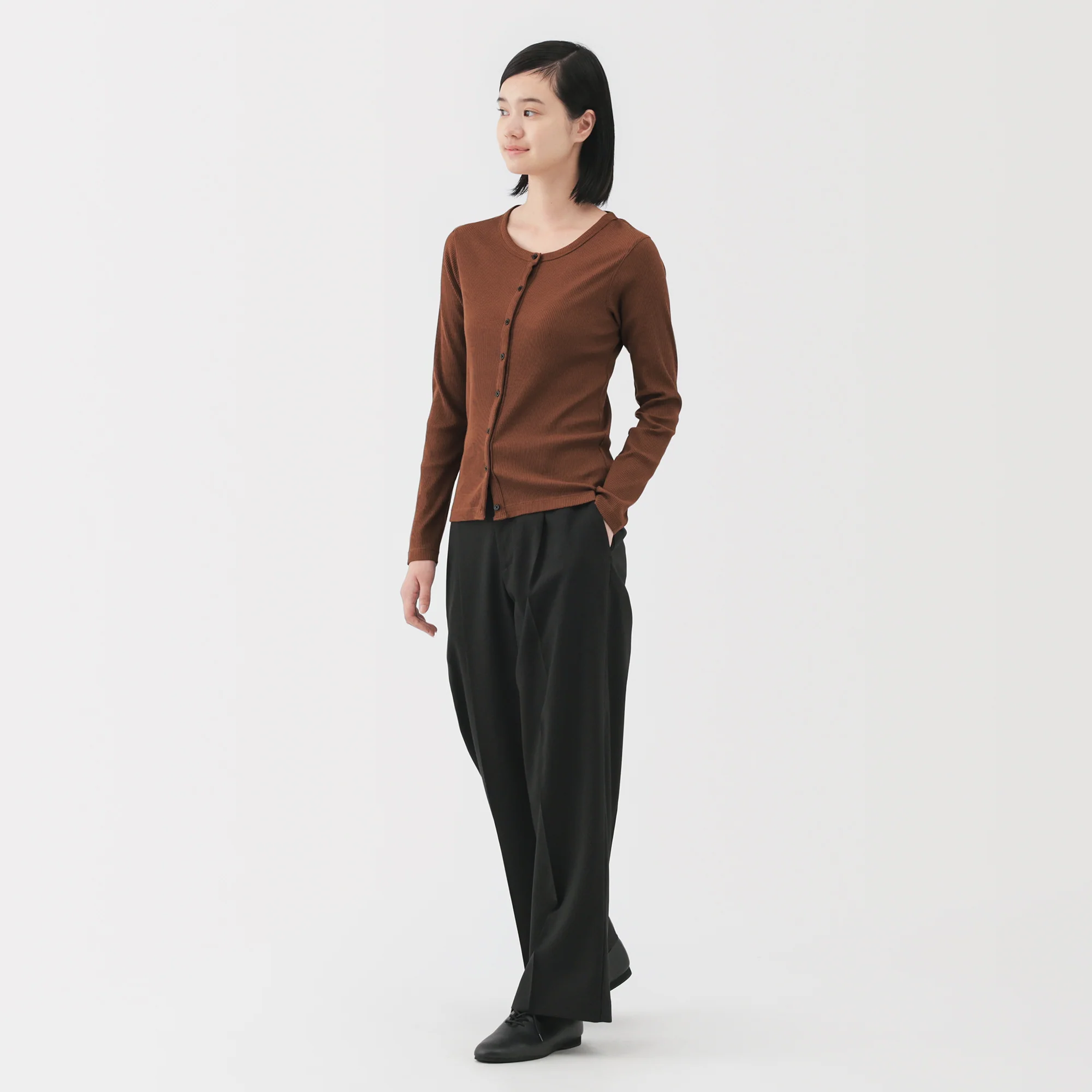 Lyocell Blend Rib Cardigan - Image 4