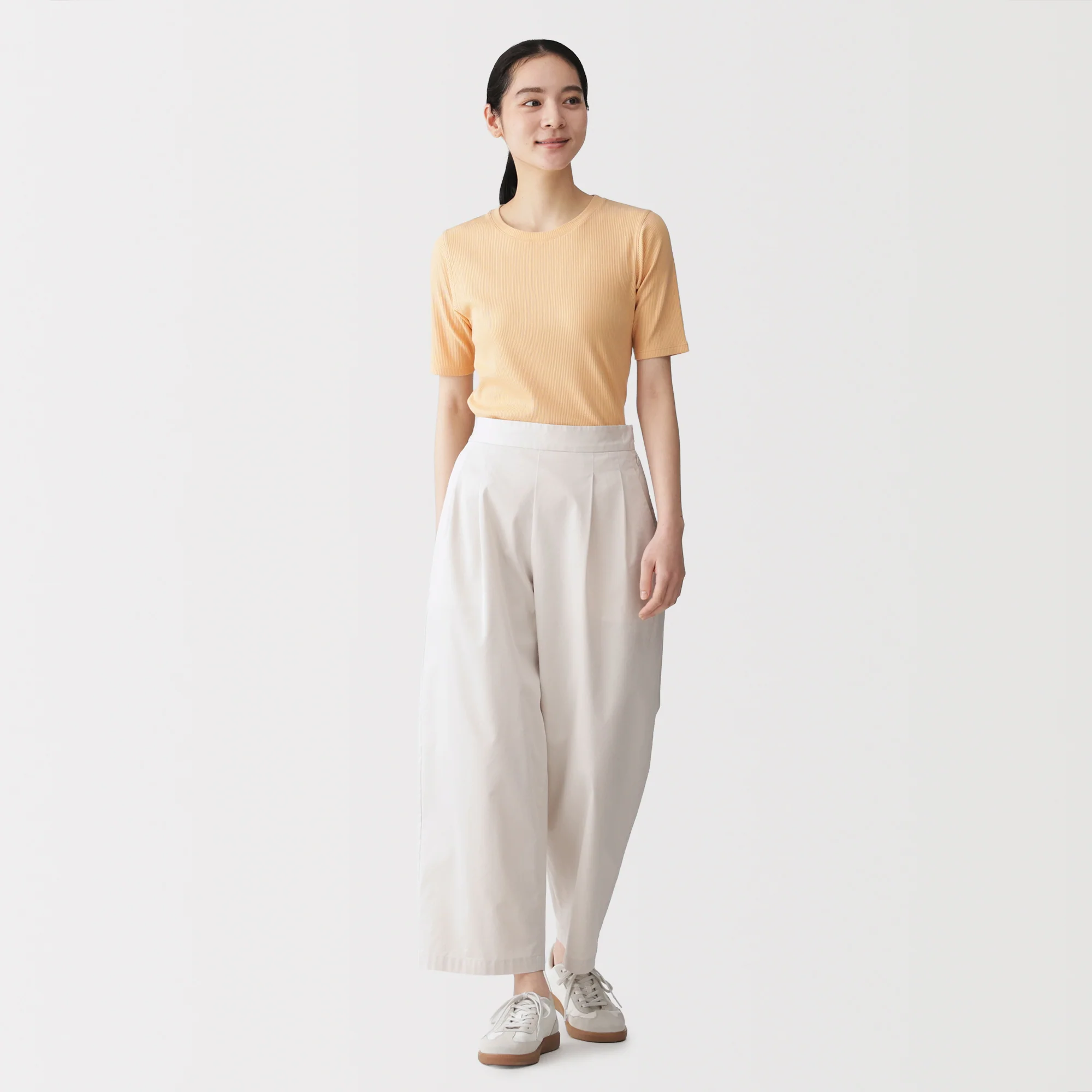 Lyocell Blend Rib Half Sleeve T-Shirt - Image 36