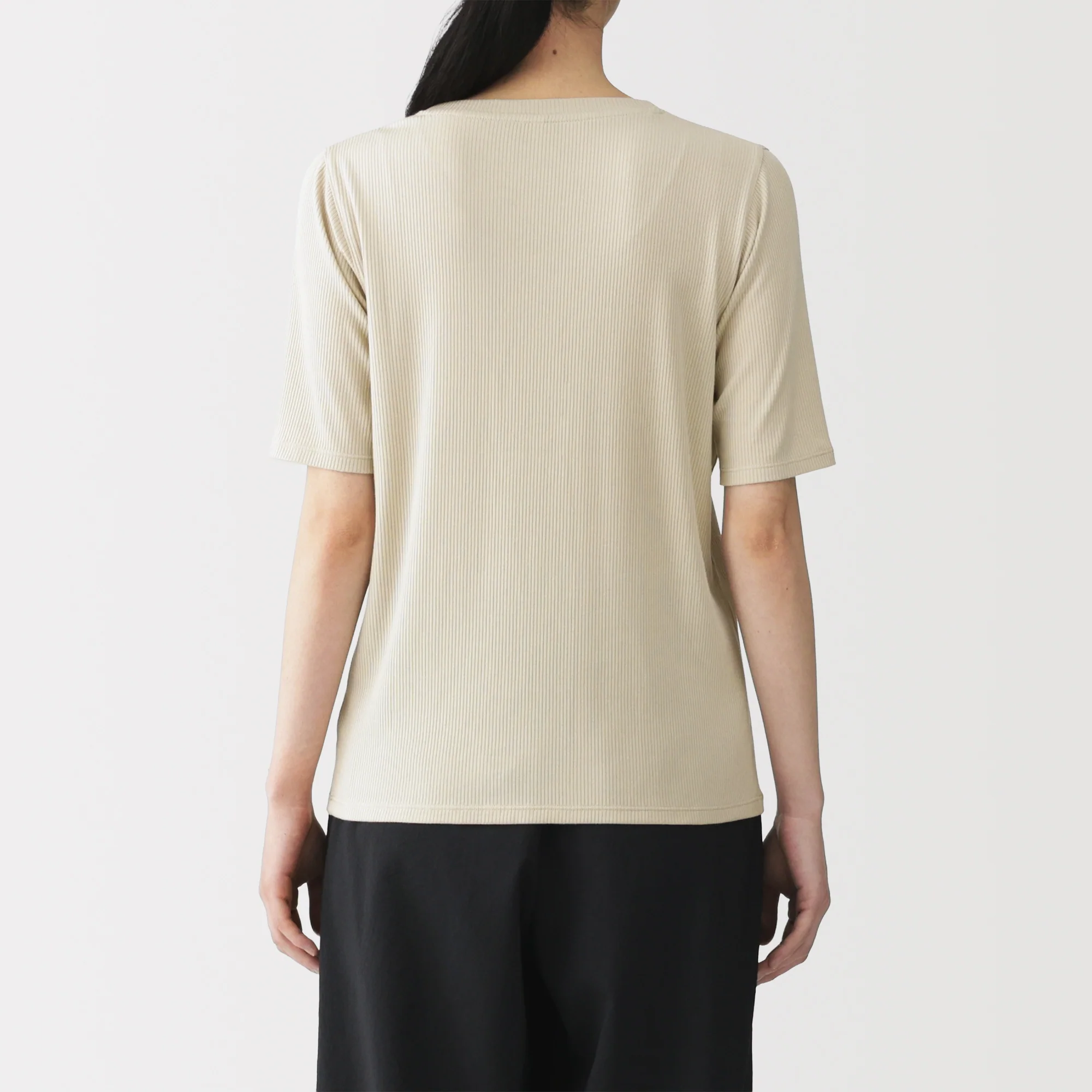 Lyocell Blend Rib Half Sleeve T-Shirt - Image 38