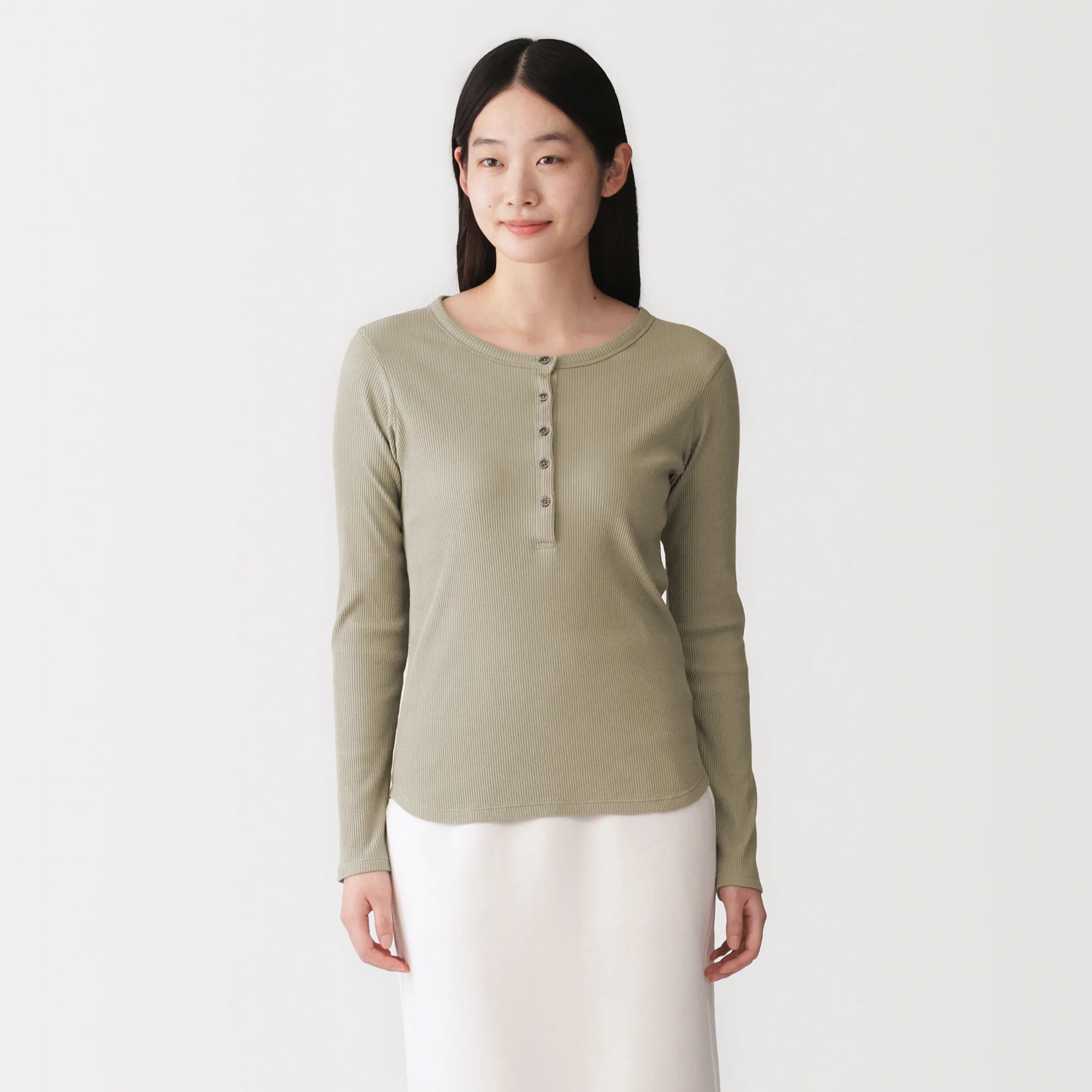 Lyocell Blend Rib Henley T-Shirt - Image 11