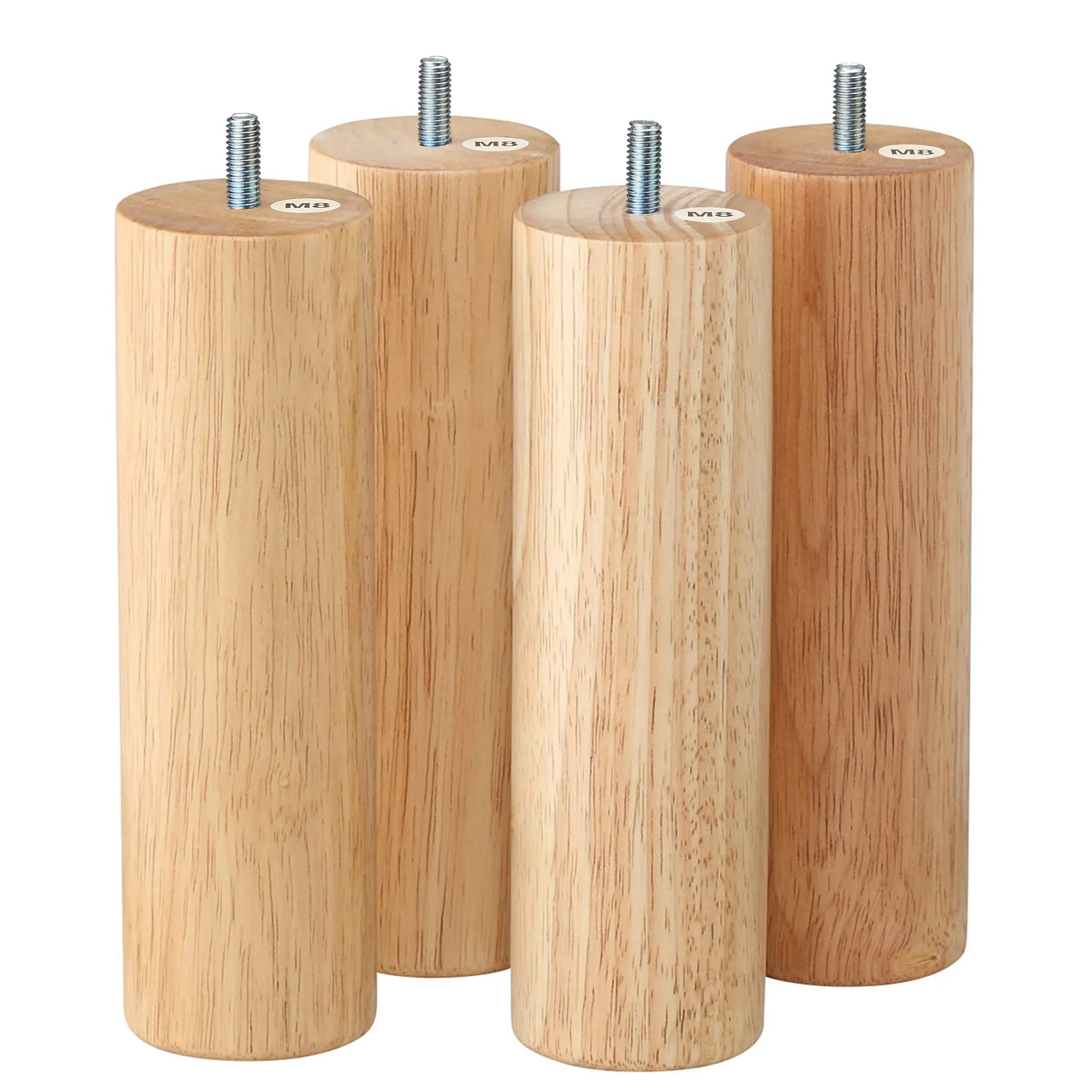 M8 Wooden Legs for Bed & Sofa - 7.9 Inch - Natural