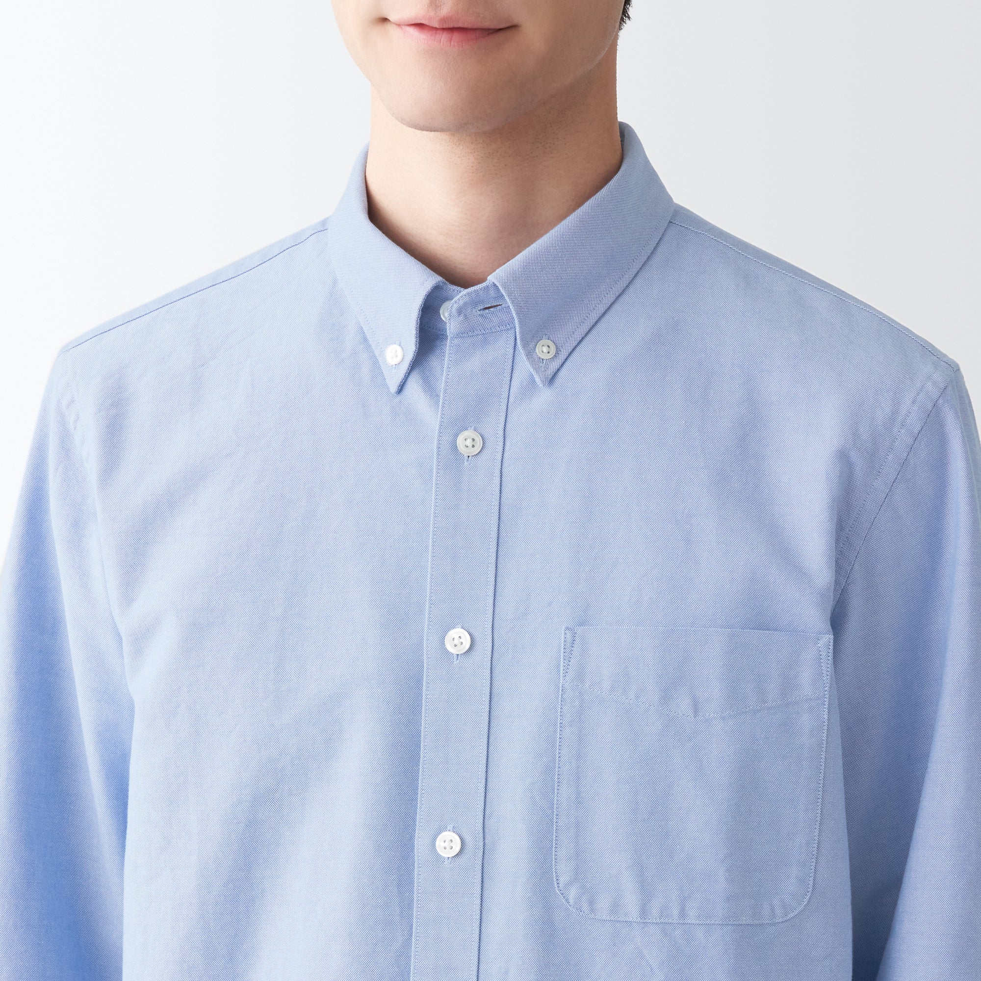 Men's Washed Oxford Collared Long Sleeve Button Down Shirt - Image 59