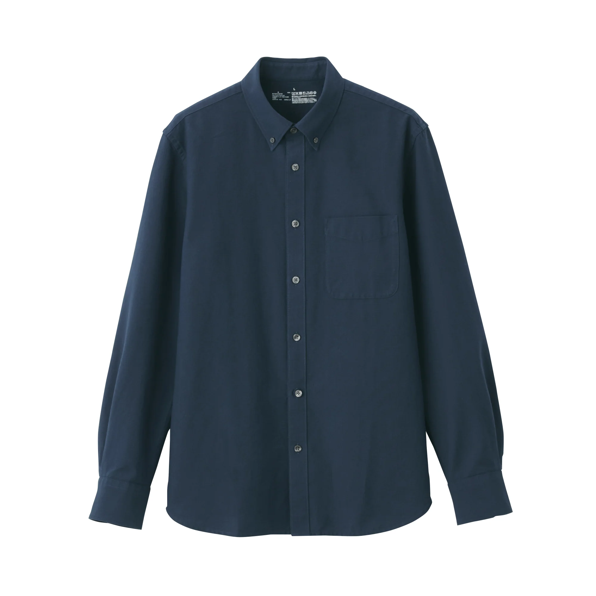 Men's Washed Oxford Collared Long Sleeve Button Down Shirt - Image 62