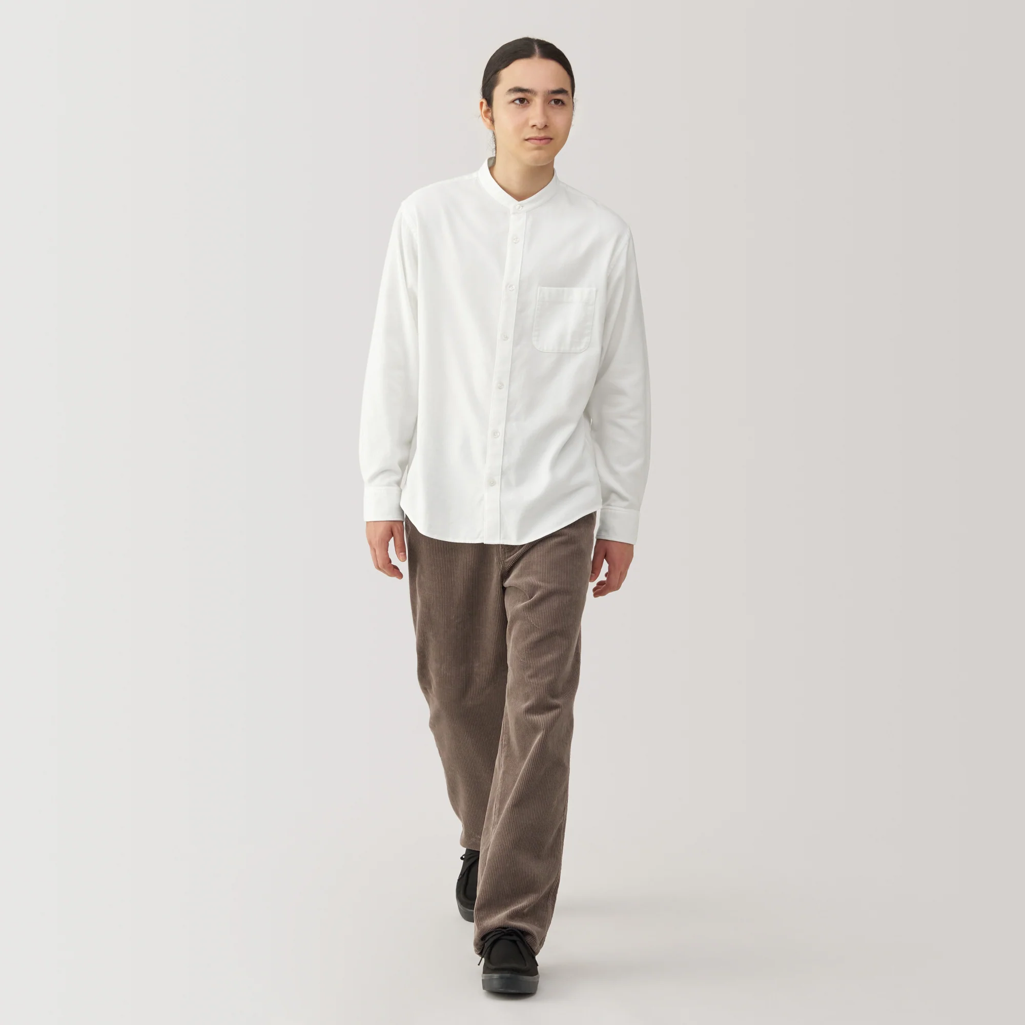 Men's Flannel Stand Collar Long Sleeve Shirt - Image 12