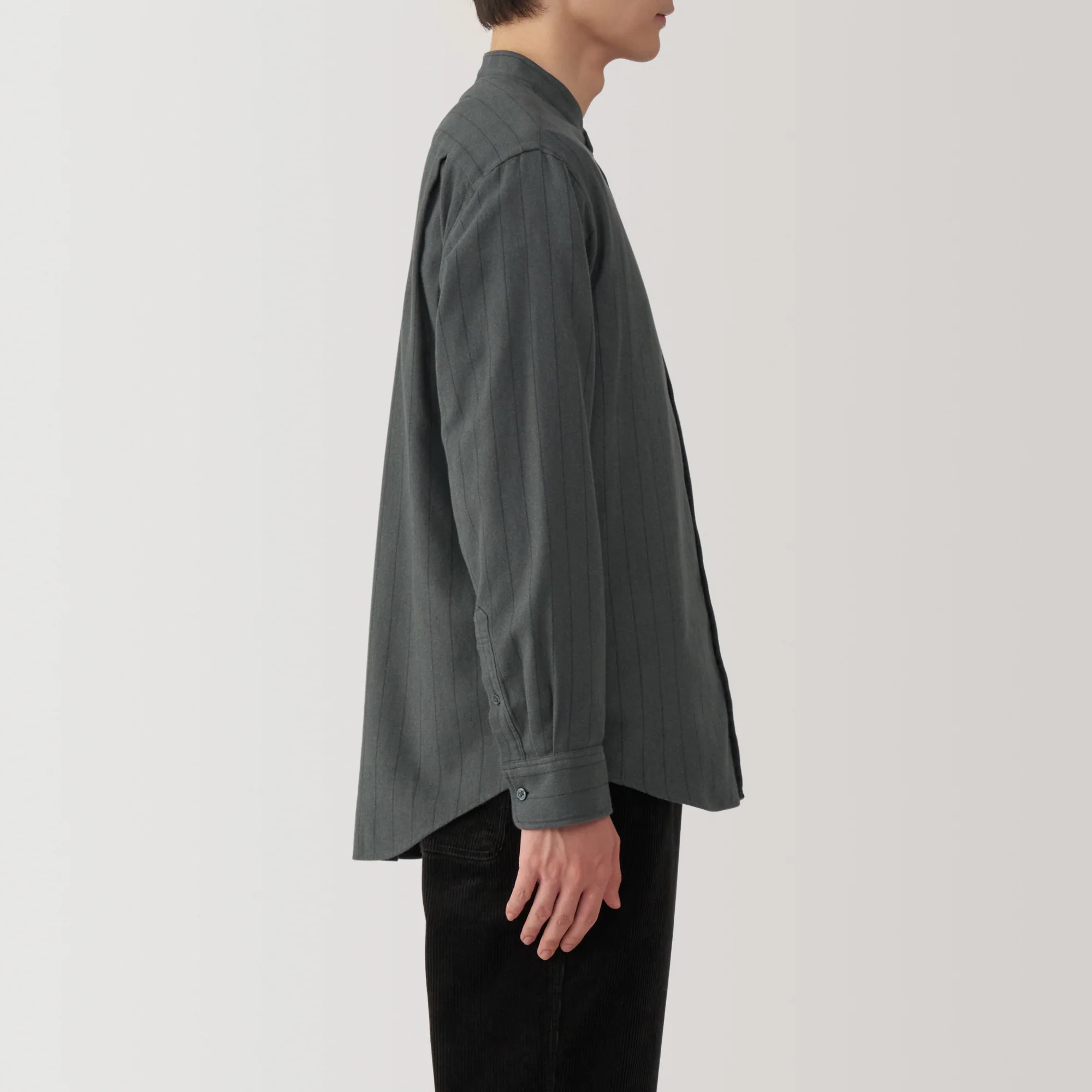 Men's Flannel Stand Collar Long Sleeve Shirt - Image 43