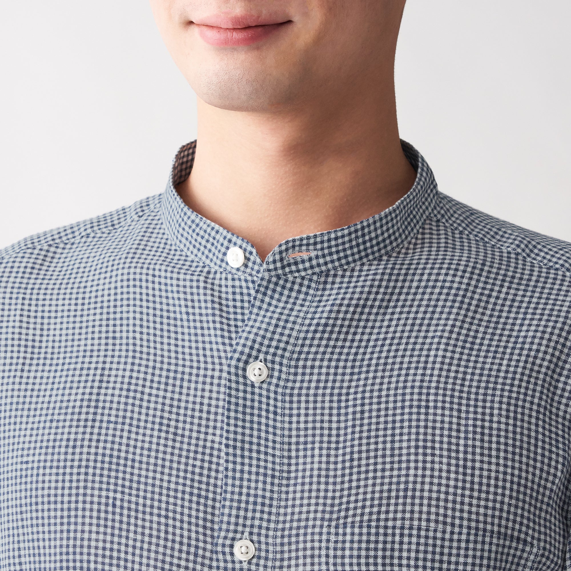 Men's French Linen Washed Stand Collar Shirt - Image 33