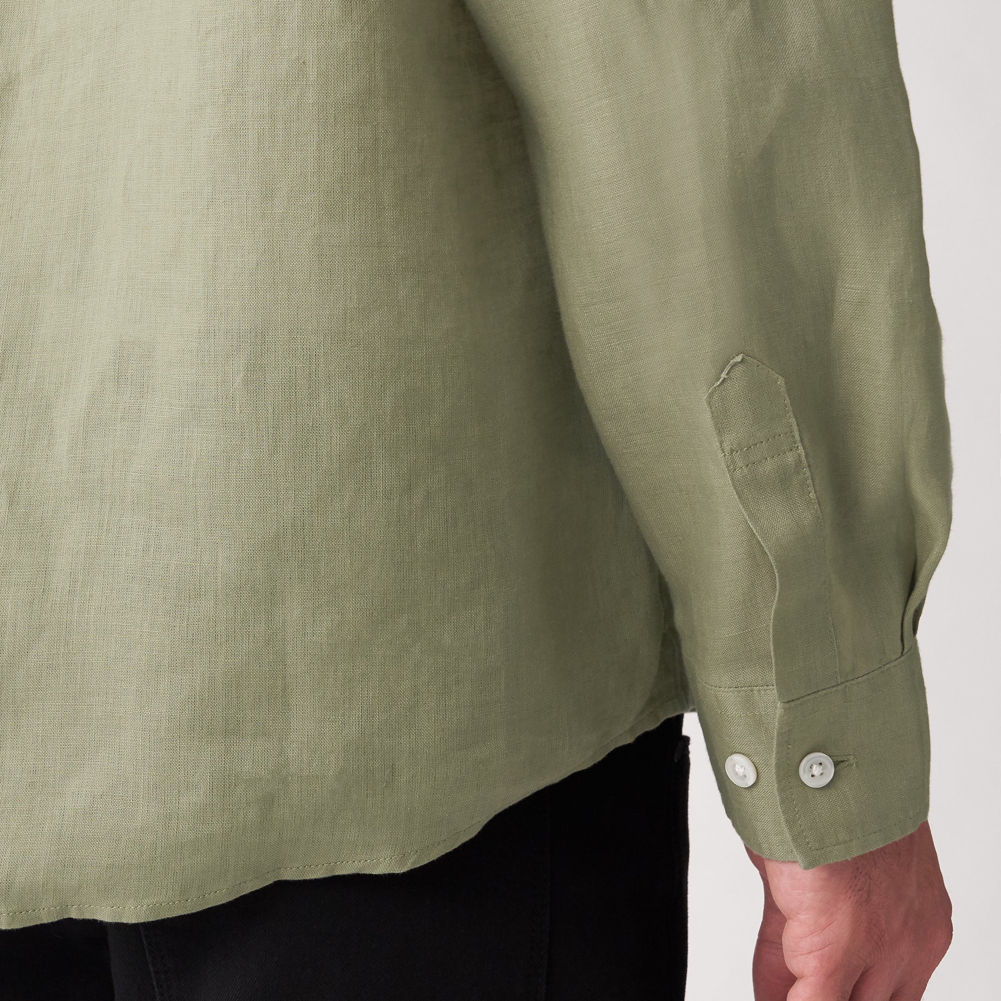 Men's French Linen Washed Stand Collar Shirt - Image 64