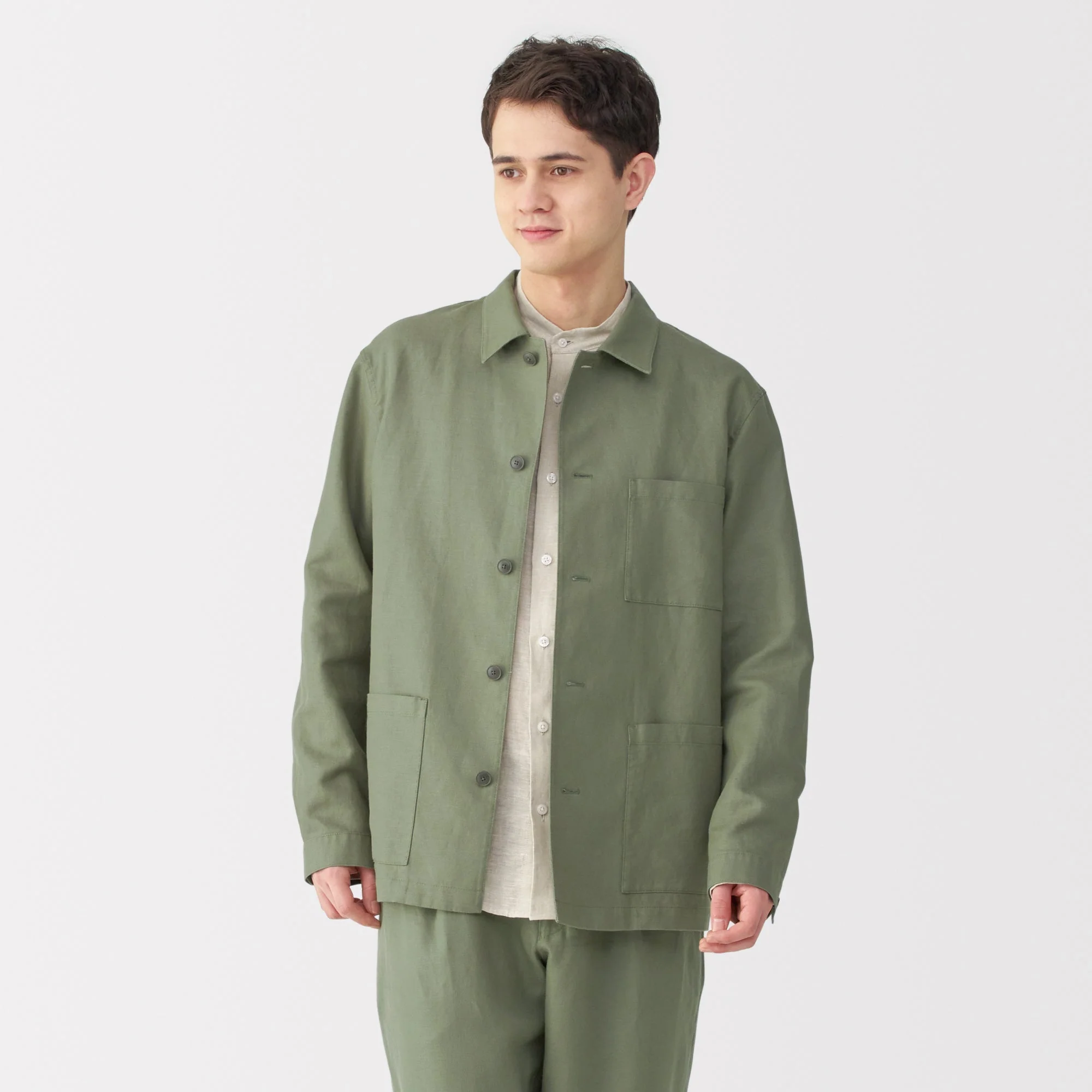 Men's Hemp Blend Twill Shirt Jacket - Image 12