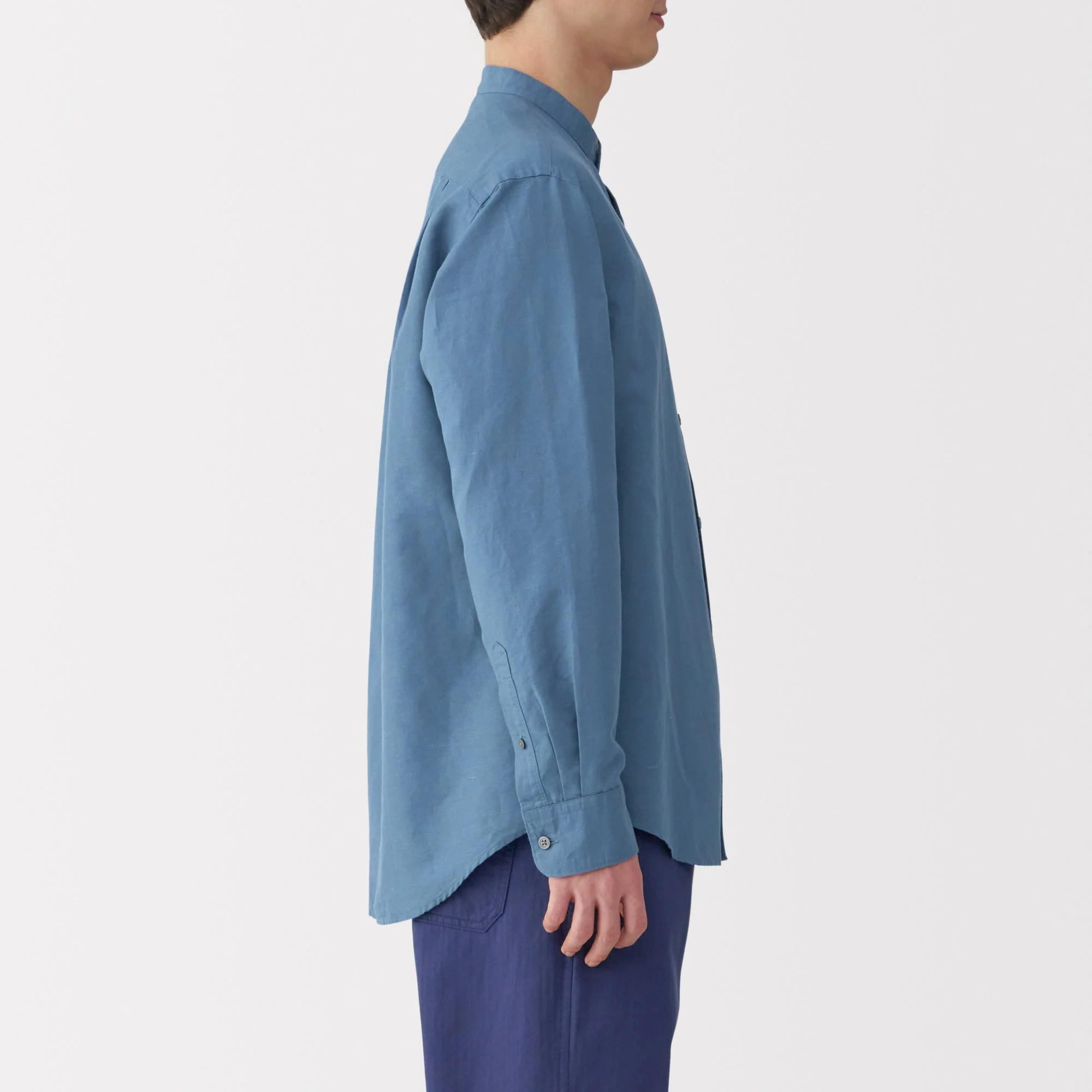 Men's Hemp Cotton Stand Collar Shirt - Image 21