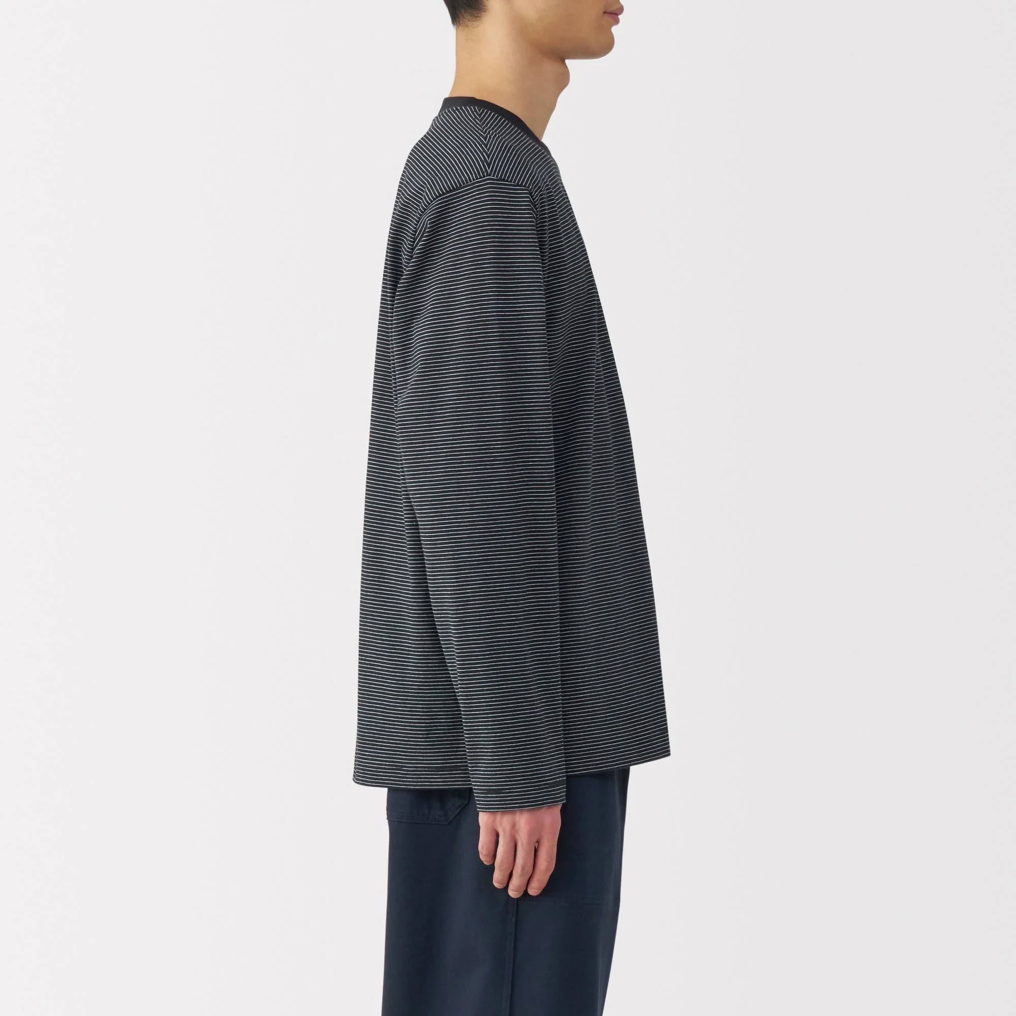 Men's Jersey Crewneck Striped T-Shirt - Image 19