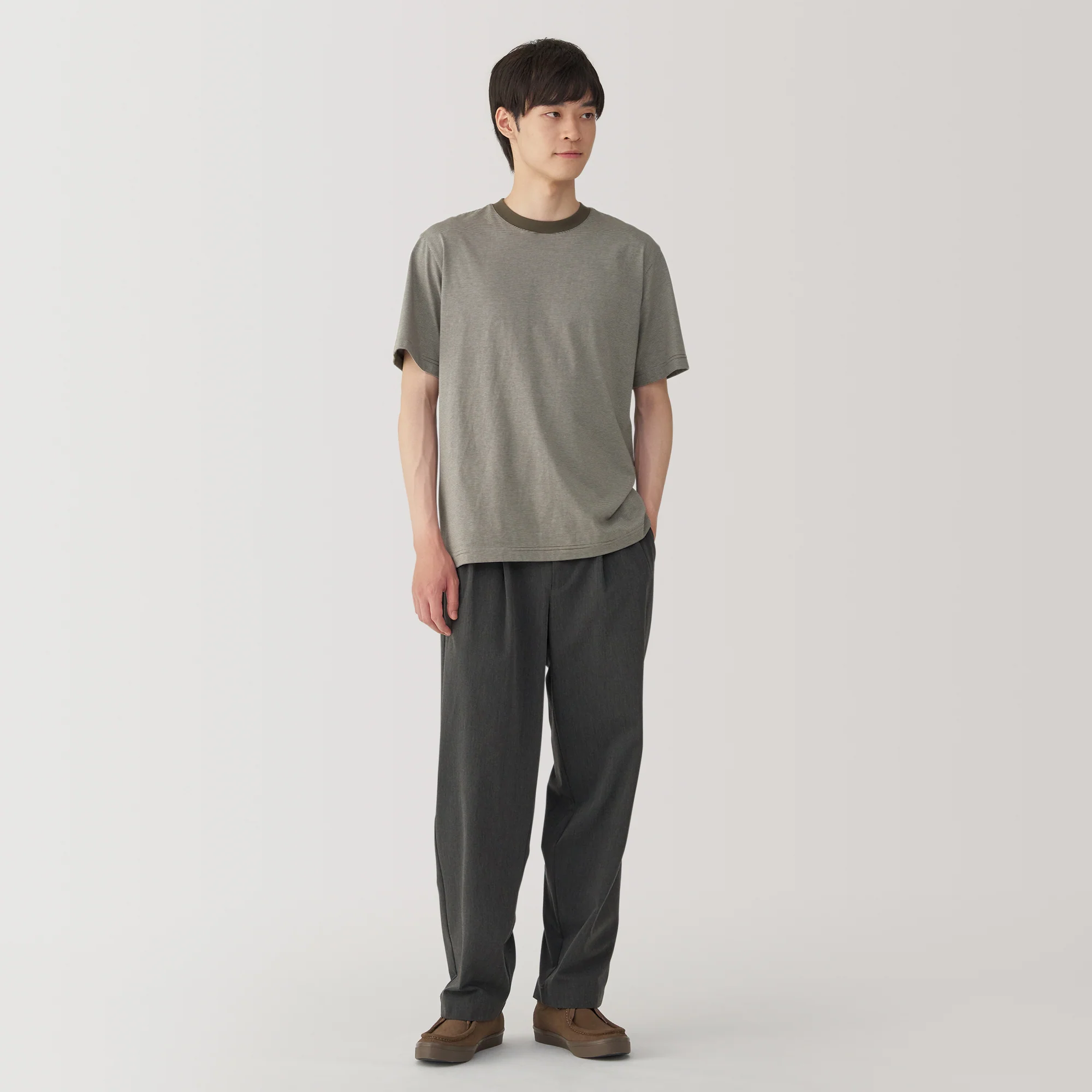Men's Jersey Crew Neck Short Sleeve Striped T-Shirt - Image 18