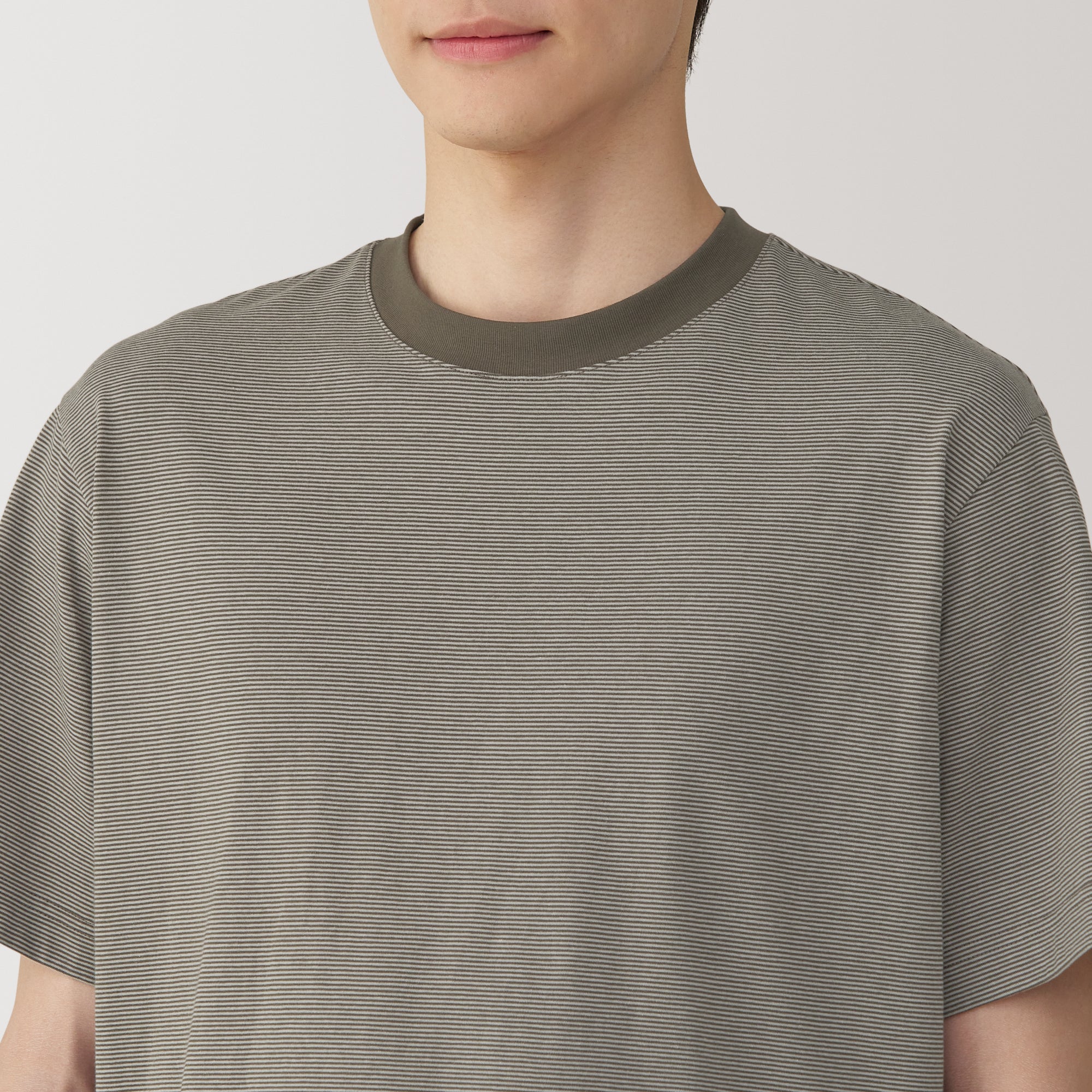 Men's Jersey Crew Neck Short Sleeve Striped T-Shirt - Image 21