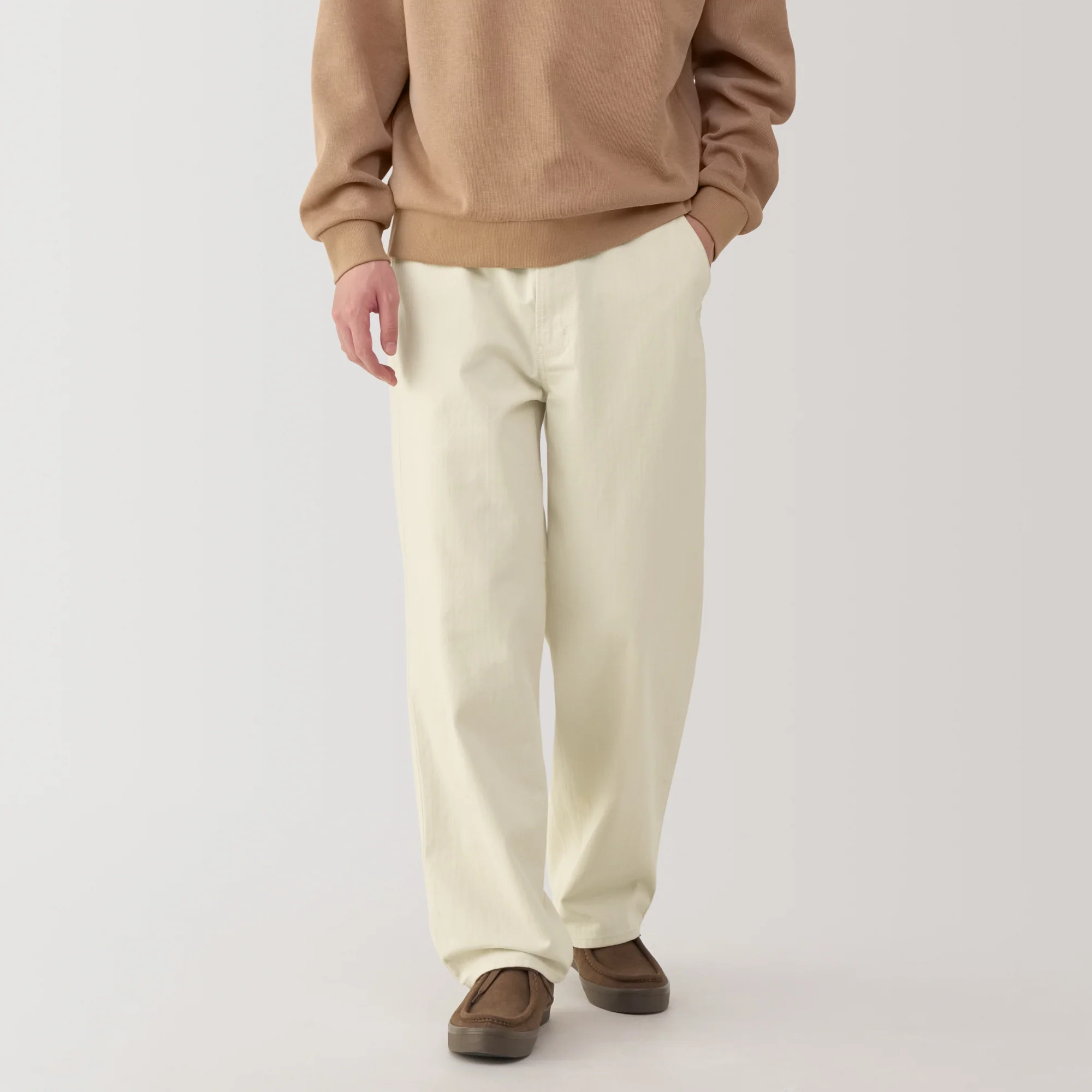 Men's Kapok Blend Herringbone Wide Pants