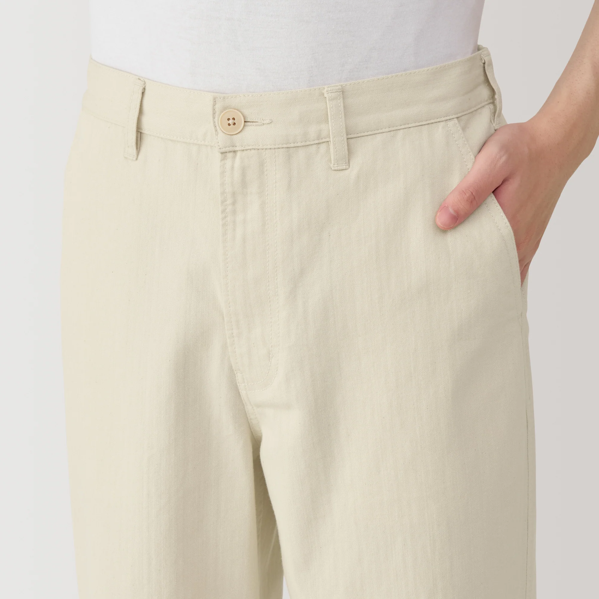 Men's Kapok Blend Herringbone Wide Pants - Image 7