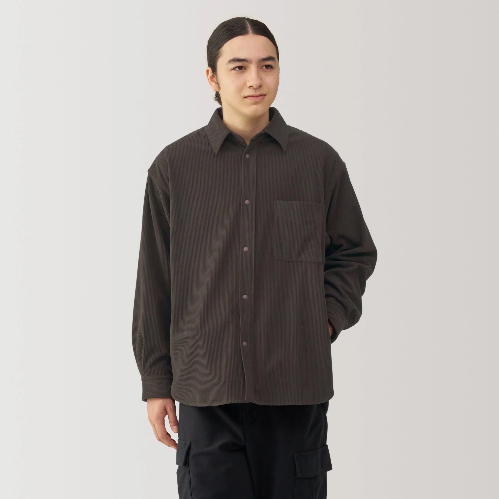 Men's Knit Corduroy Shirt Jacket - Image 12