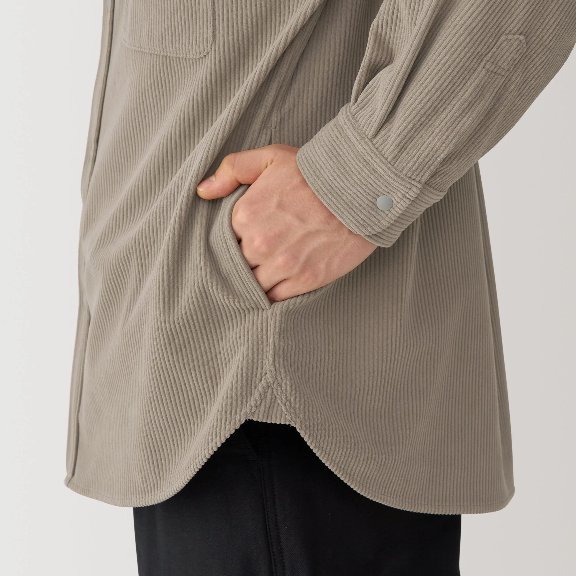 Men's Knit Corduroy Shirt Jacket - Image 8