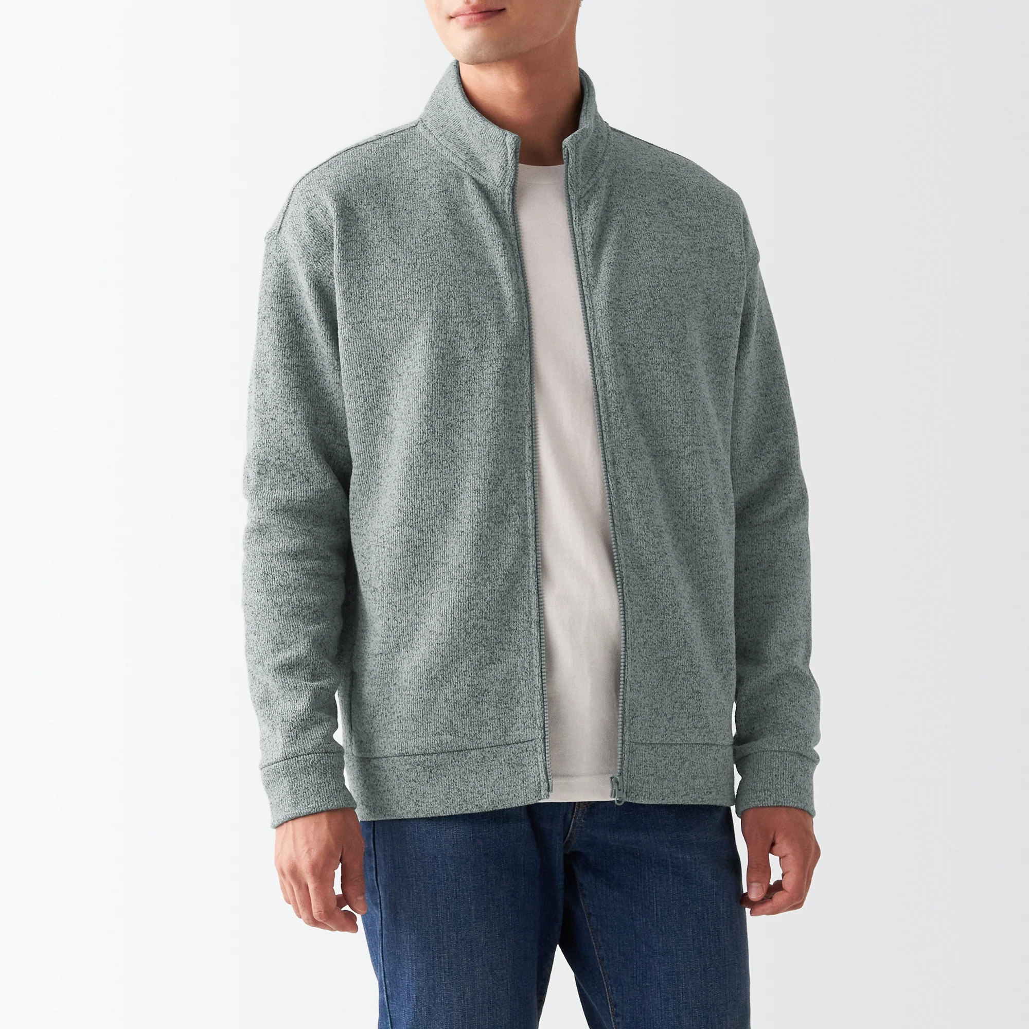 Men's Knit Fleece Stand Collar Jacket - Image 13