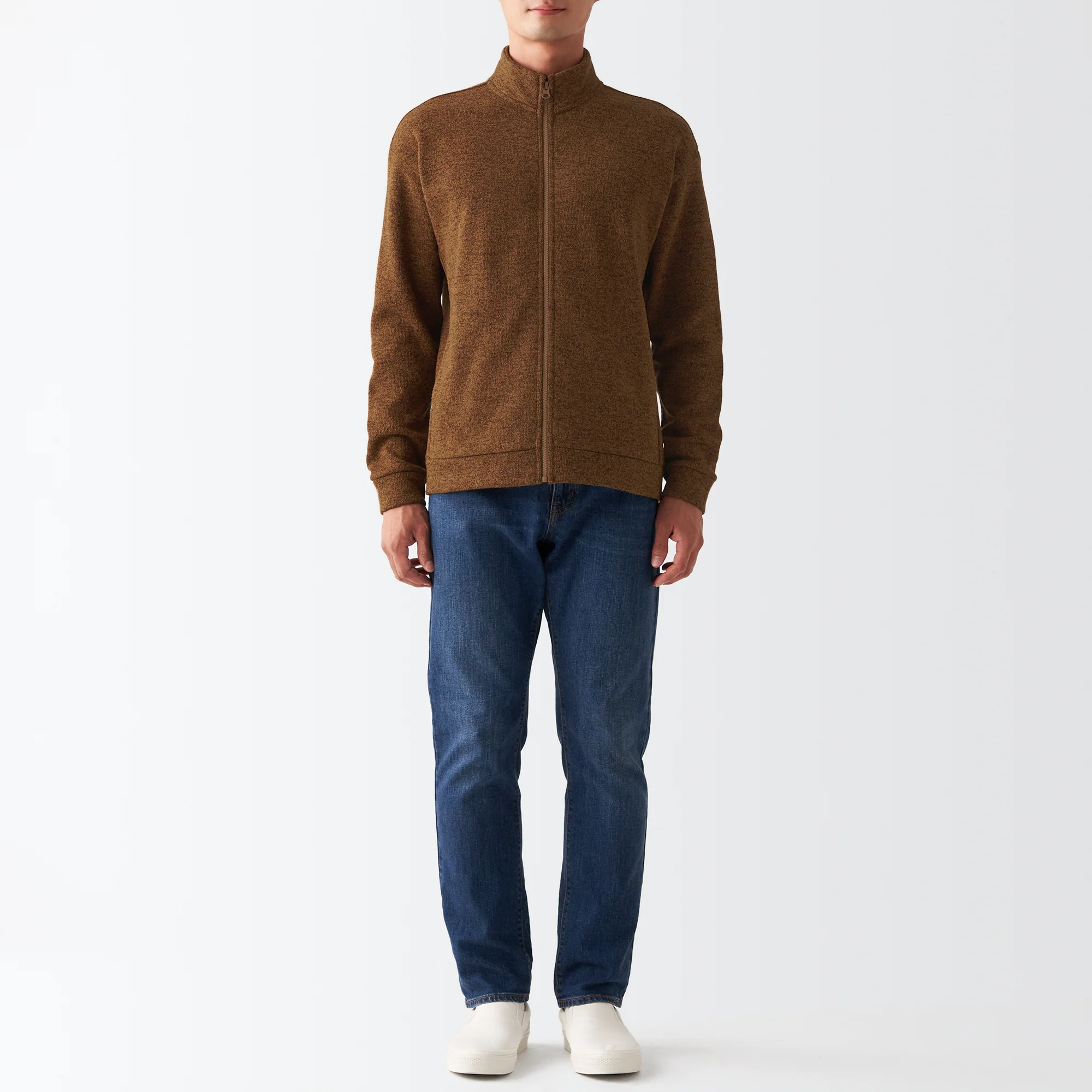 Men's Knit Fleece Stand Collar Jacket - Image 43