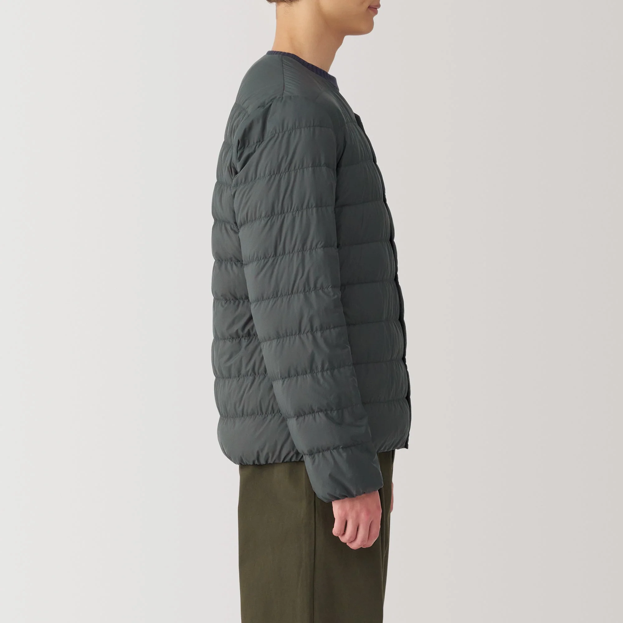 Men's Lightweight Down Collarless Jacket - Image 15