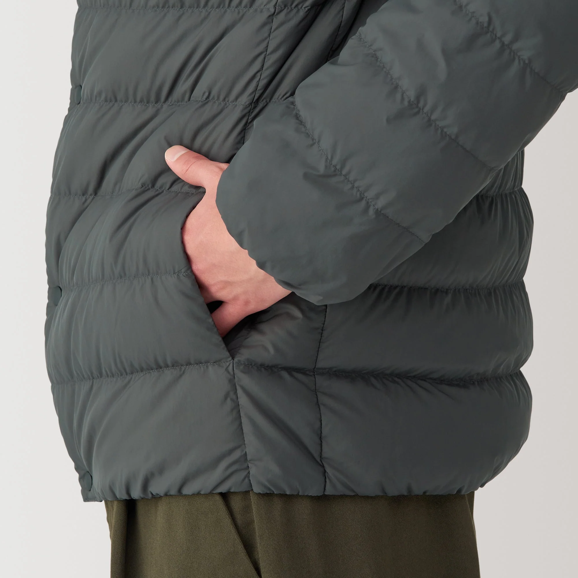 Men's Lightweight Down Collarless Jacket - Image 18