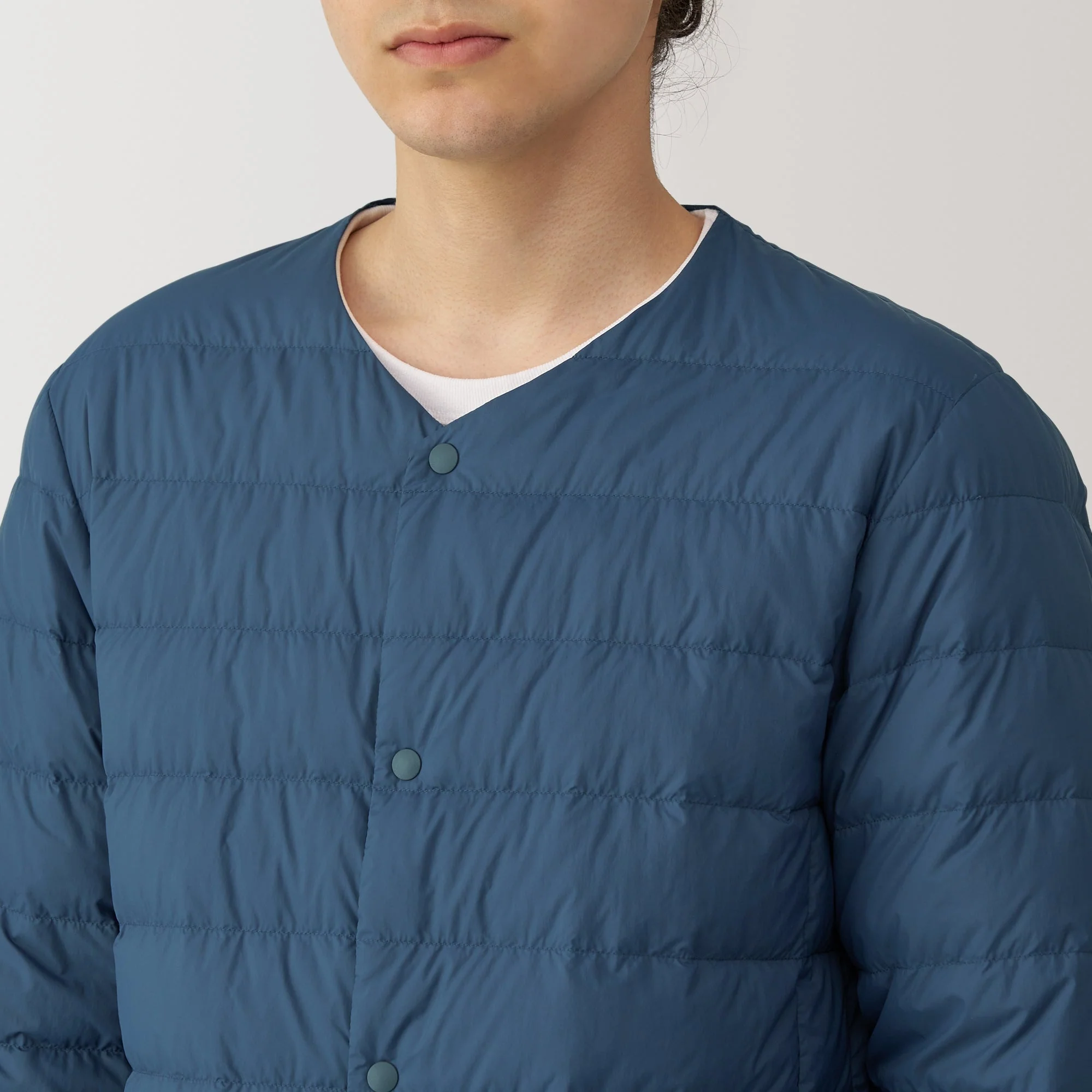 Men's Lightweight Down Collarless Jacket - Image 7