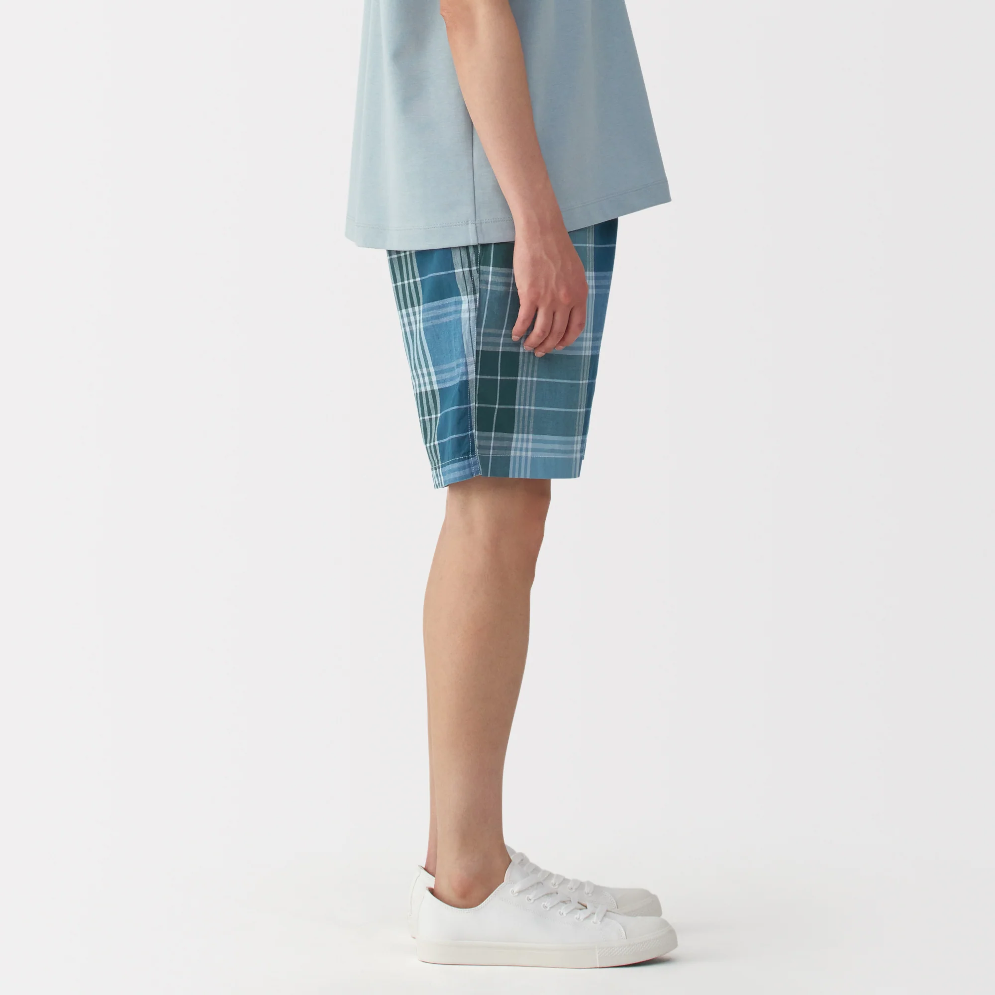 Men's Madras Check Button Easy Shorts - Image 14