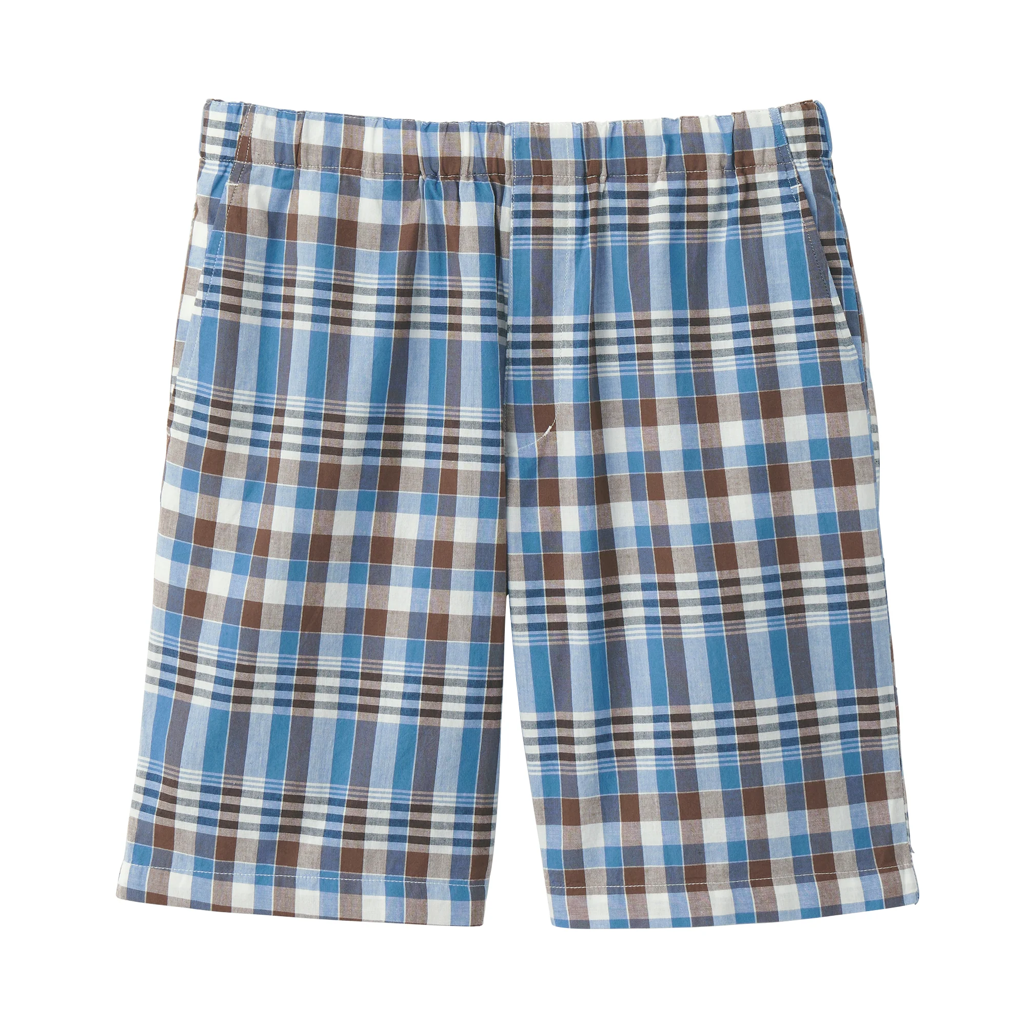 Men's Madras Check Button Easy Shorts - Image 2