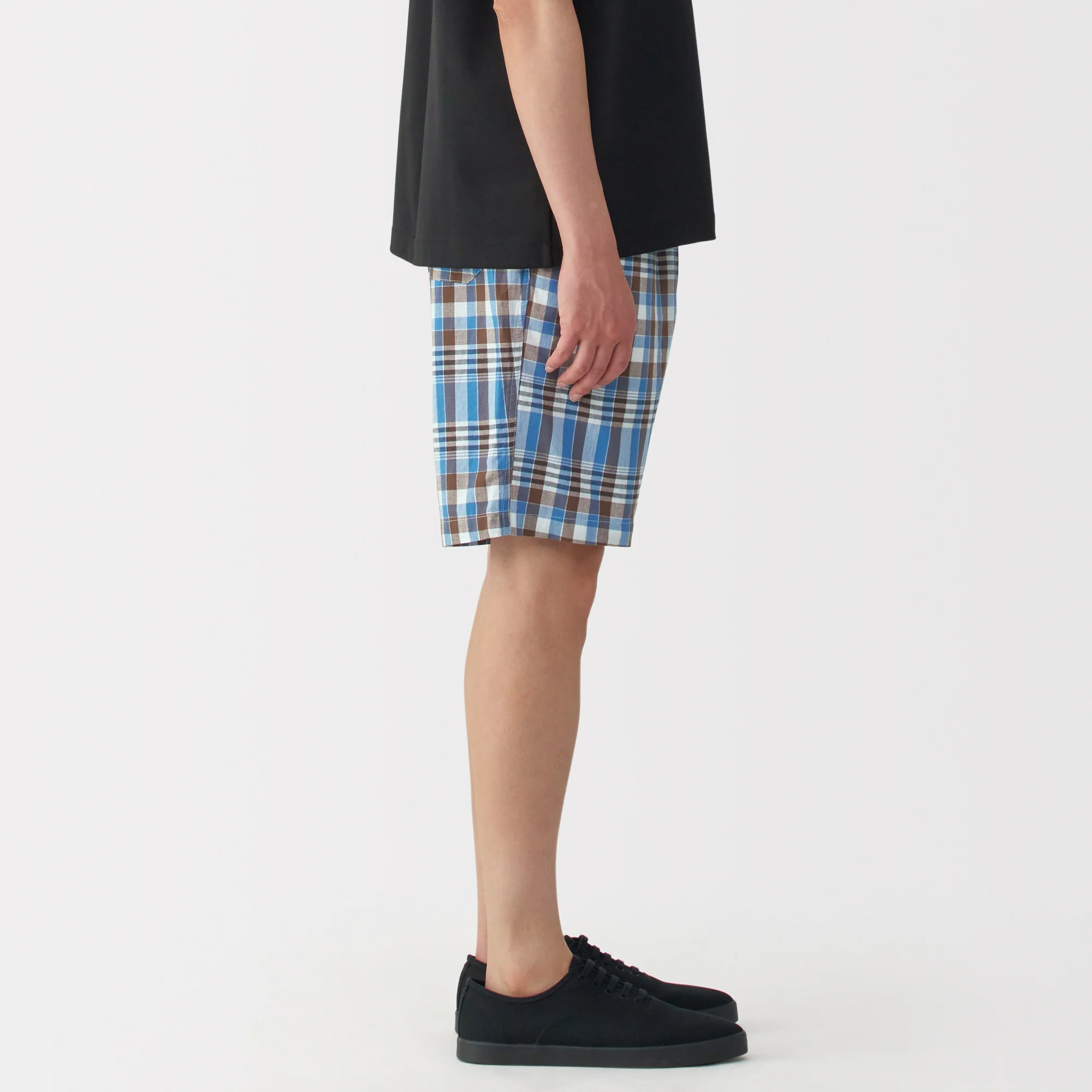 Men's Madras Check Button Easy Shorts - Image 5