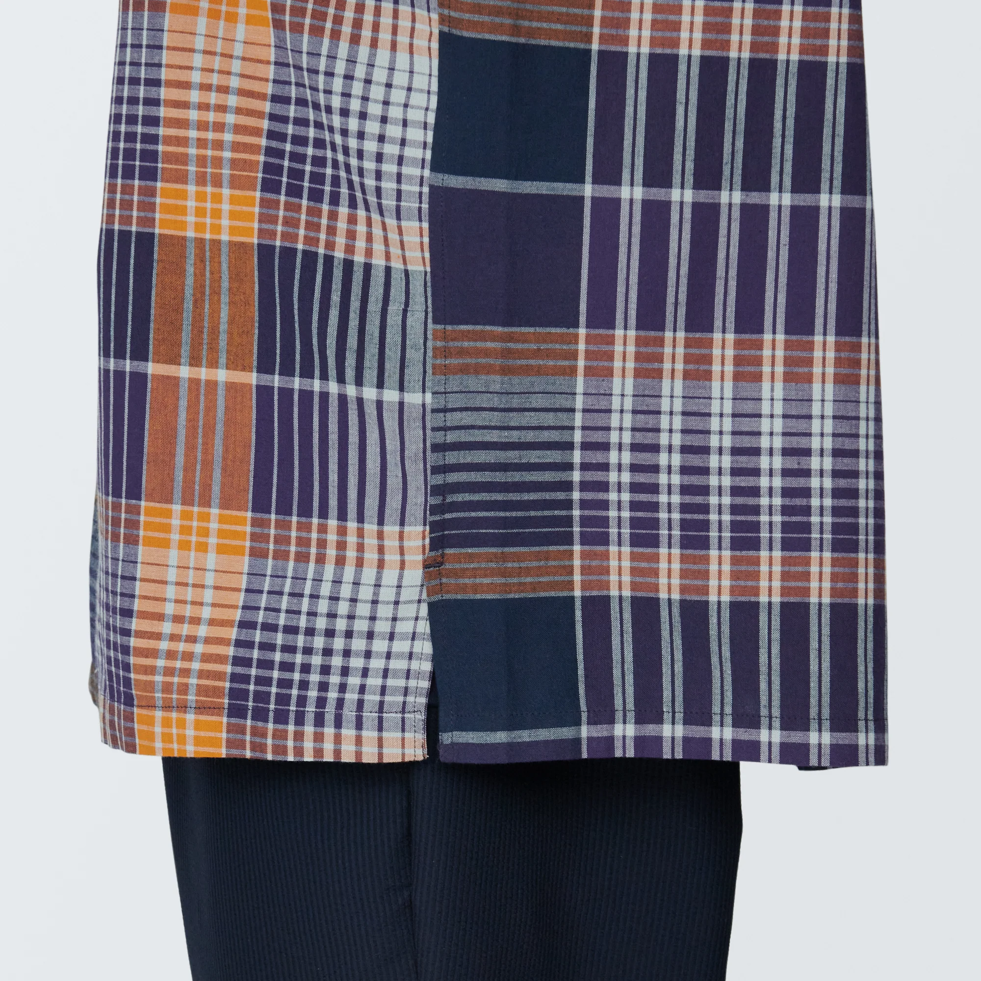 Men's Madras Check Open Collar Short Sleeve Shirt - Image 8