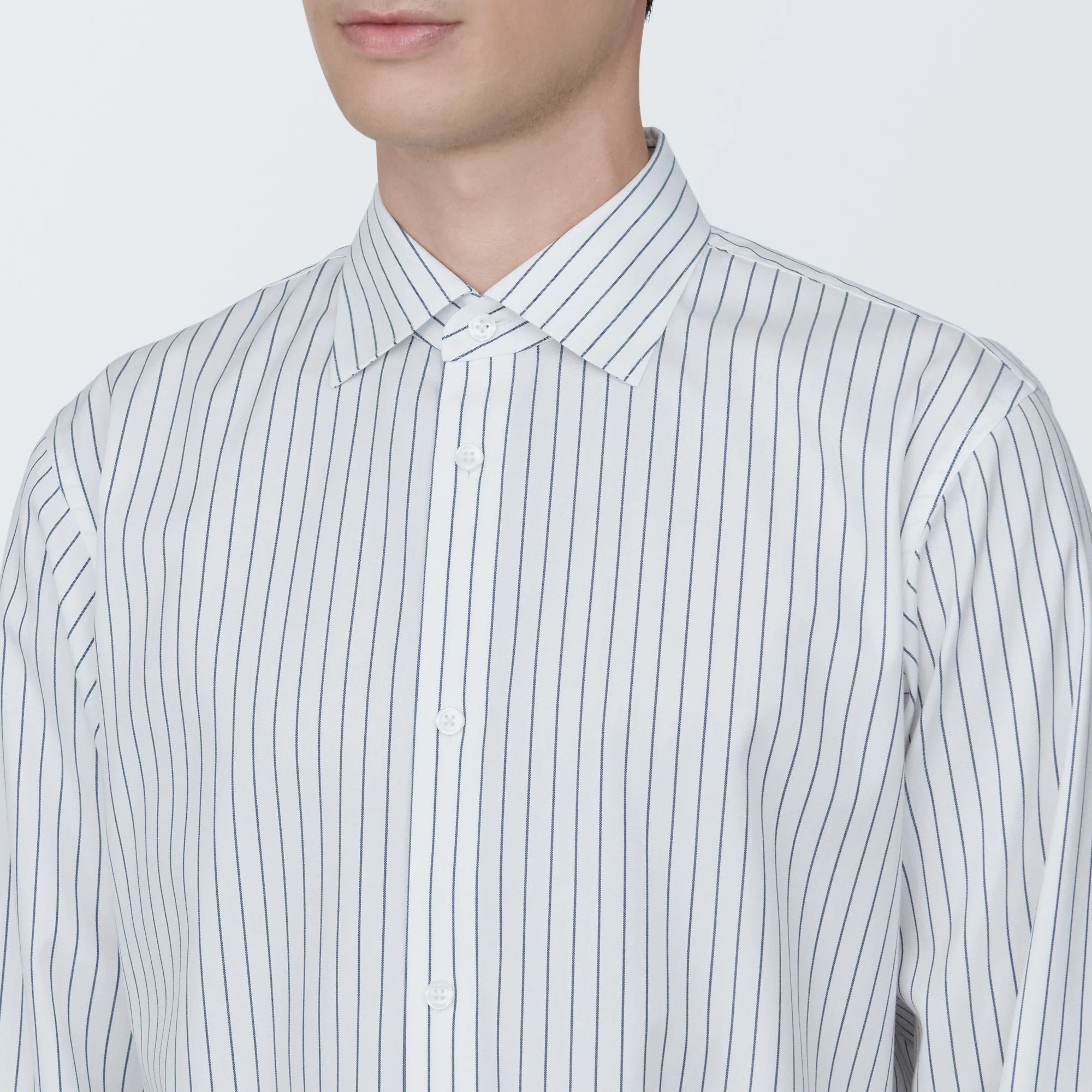 Men's Non-Iron Semi Wide Collar Striped Shirt - Image 15