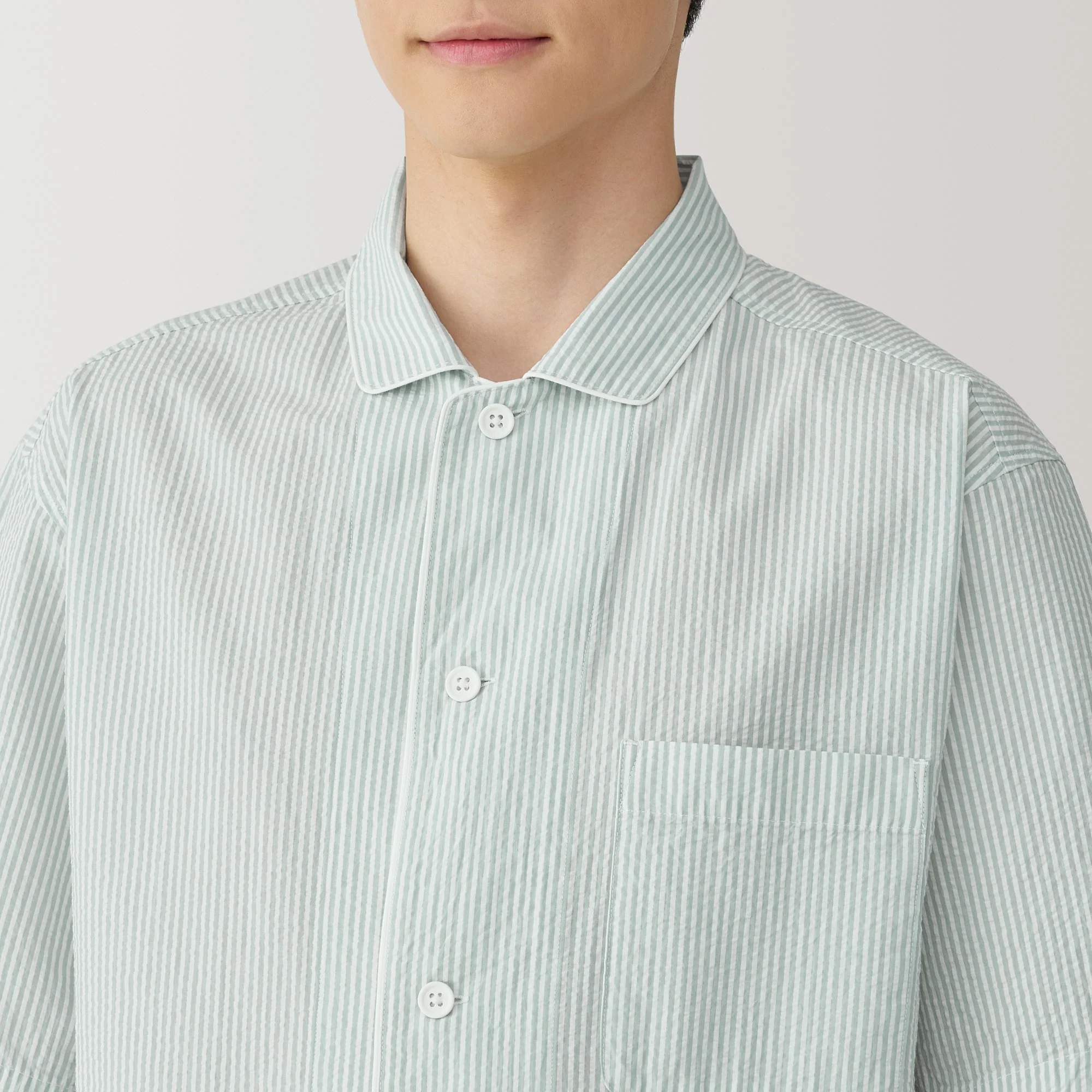 Men's Side Seamless Seersucker Pajamas - Image 19