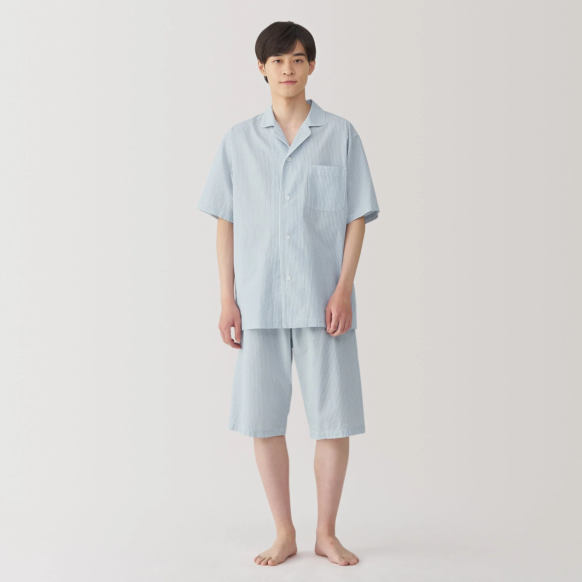 Men's Side Seamless Seersucker Pajamas - Image 3
