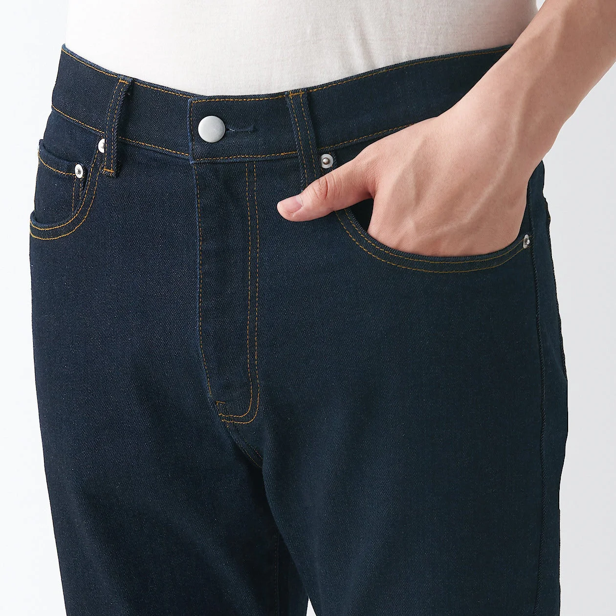 Men's Stretch Denim Slim Pants Dark Navy (L32") - Image 7