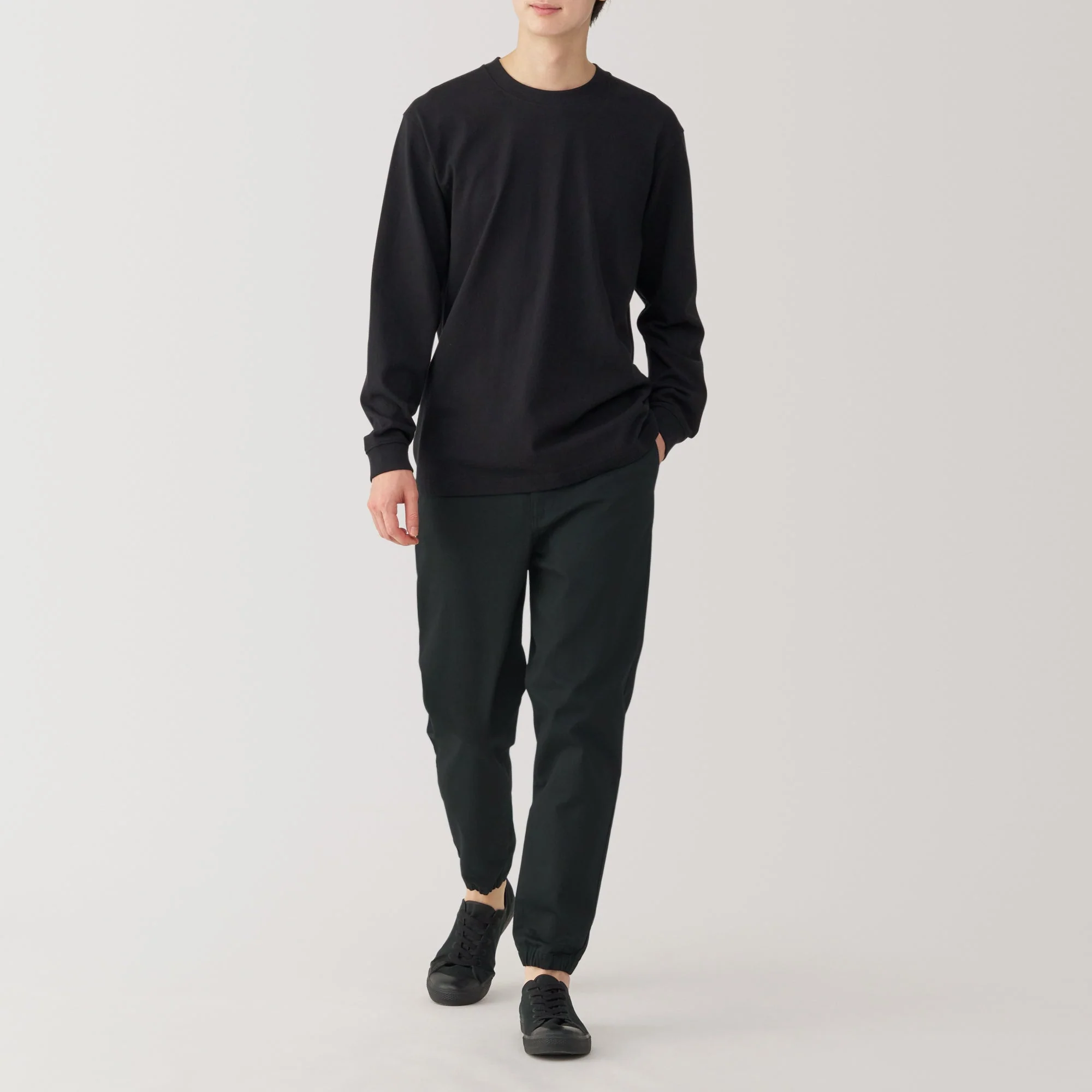 Men's Super Stretchy Denim Jogger Sweatpants - Black - Image 3