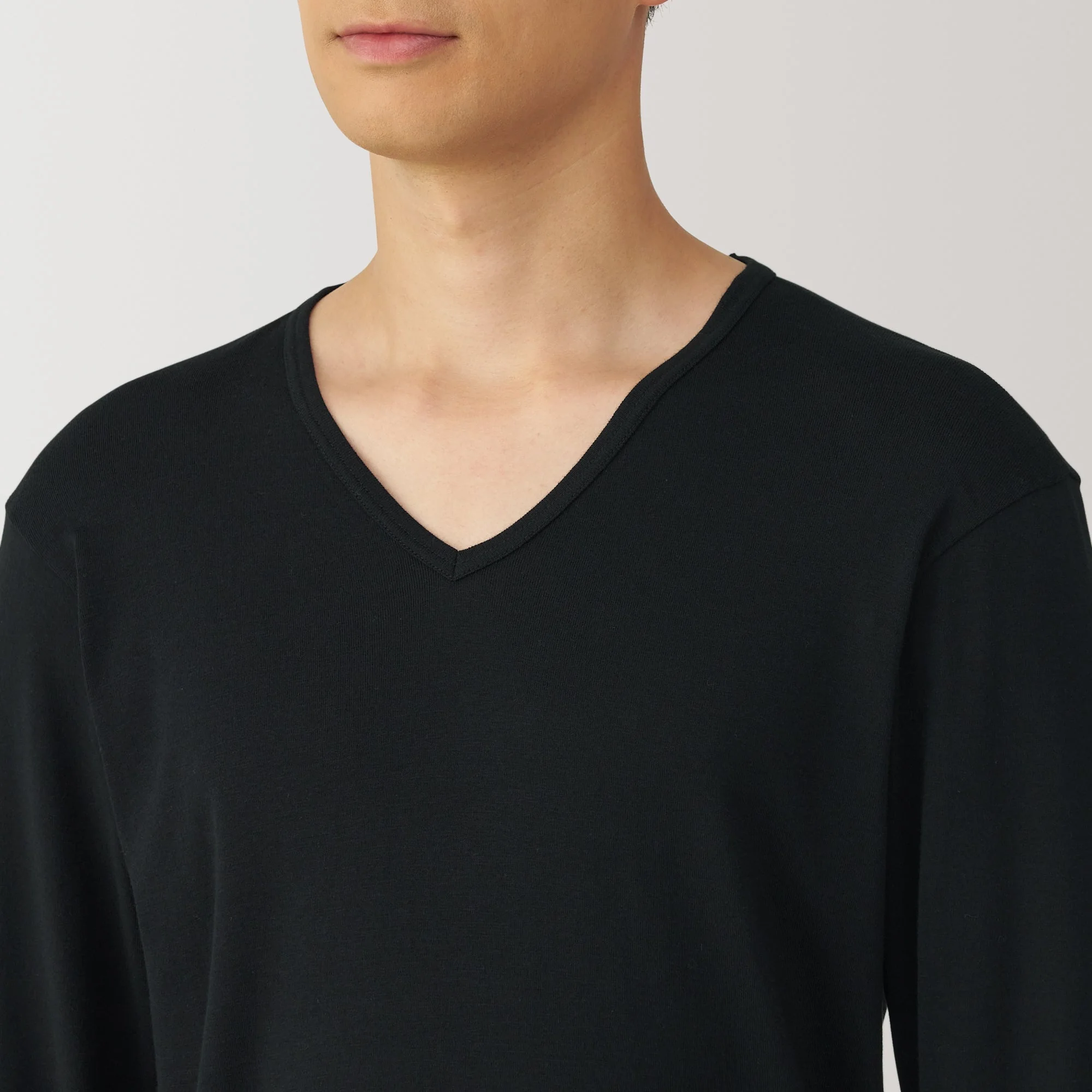 Men's Warm Cotton V-Neck Long Sleeve T-Shirt - Image 21