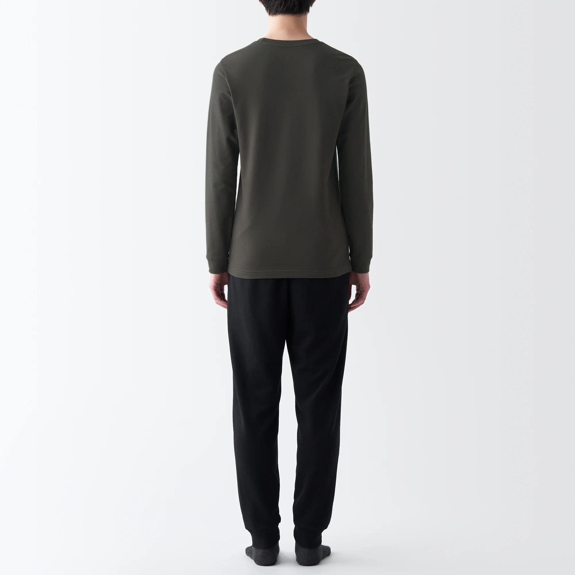Men's Warm Cotton Crew Neck Long Sleeve T-Shirt - Image 27
