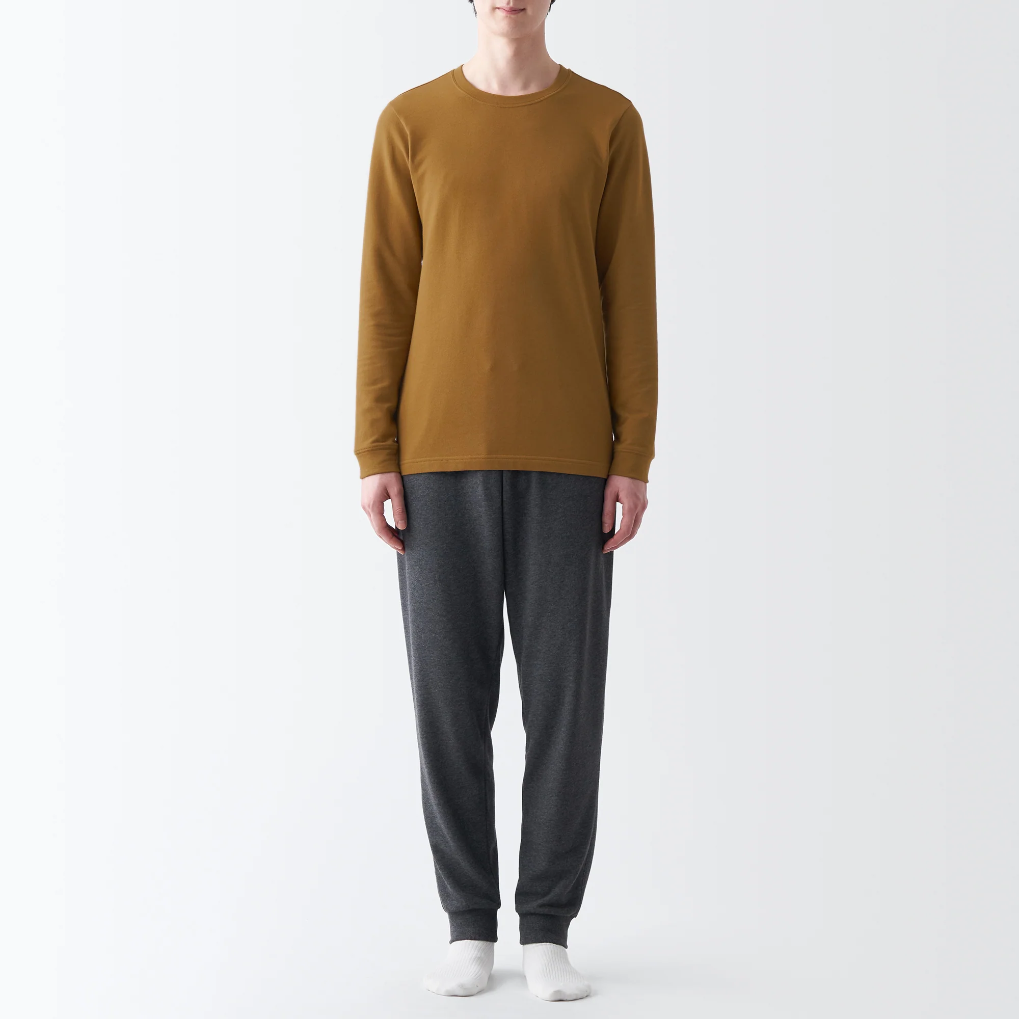 Men's Warm Cotton Crew Neck Long Sleeve T-Shirt - Image 32