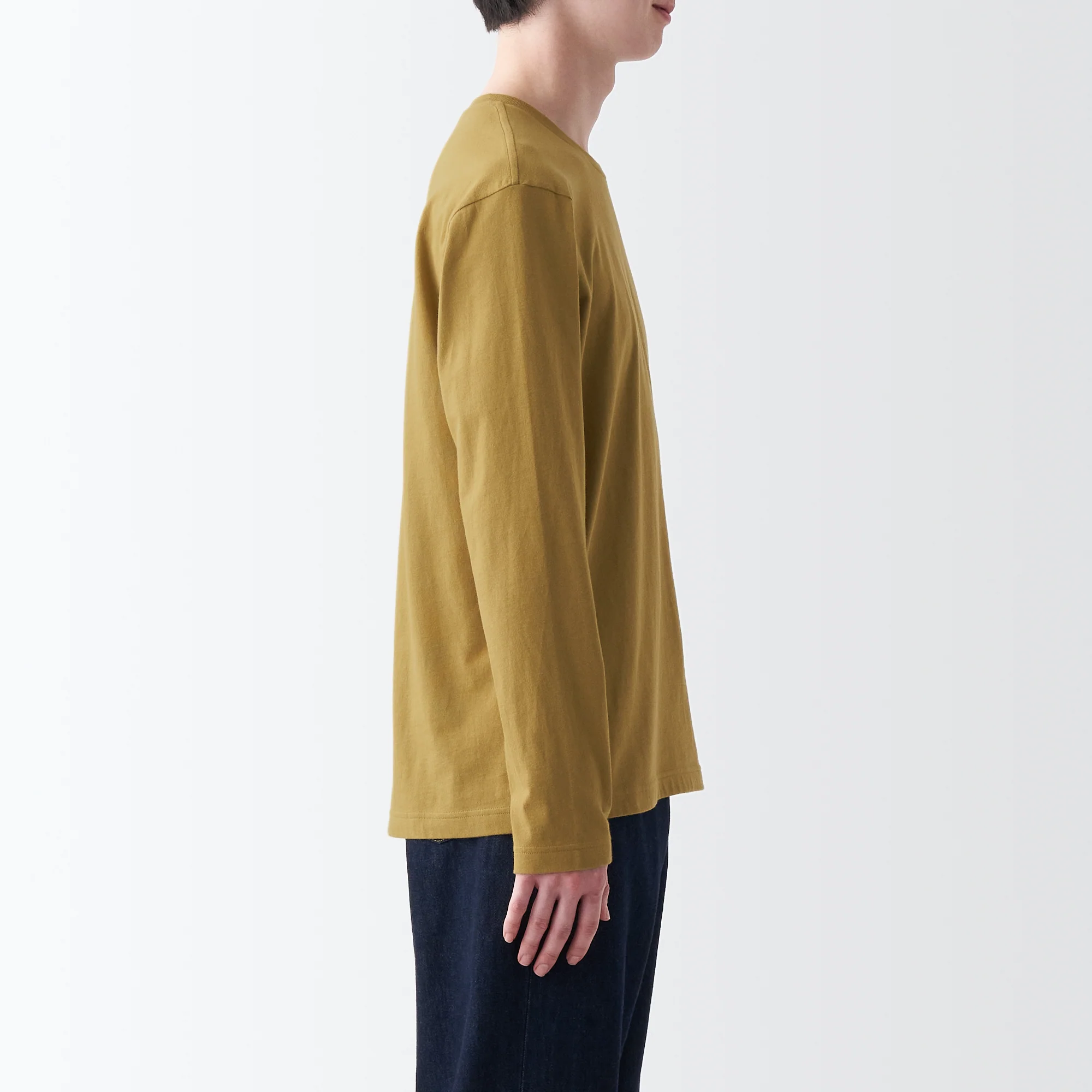 Men's Washed Jersey Crew Neck Long Sleeve T-Shirt - Image 40