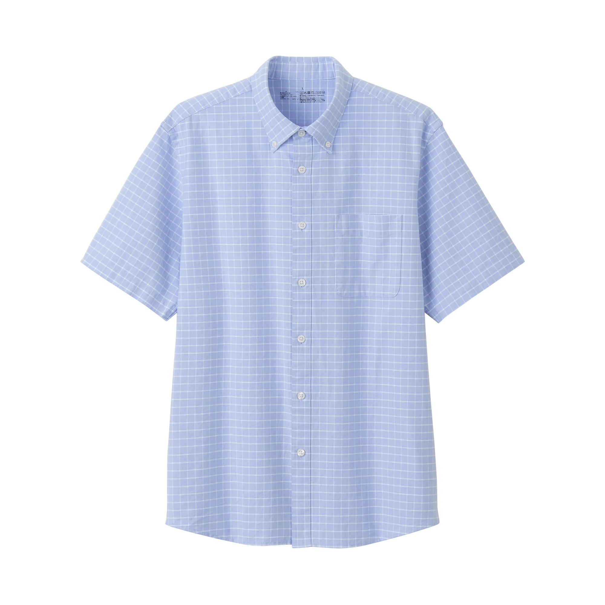 Men's Washed Oxford Button Down  Patterned Short Sleeve Shirt - Image 29